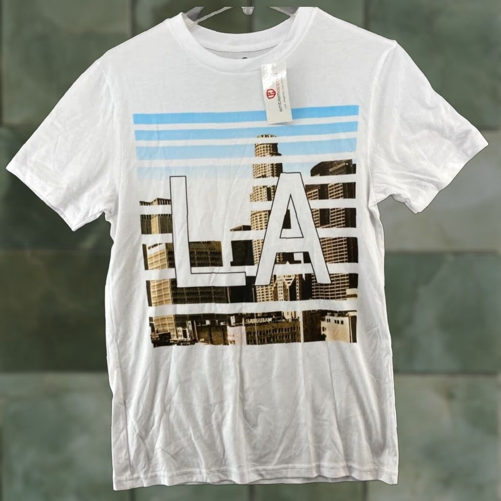Vintage Emblem Apparel Men's Shirt Small White Los Angeles Skyline Short Sleeve Classic T-Shirt Size US S / EU 44-46 / 1 - 1 Thumbnail