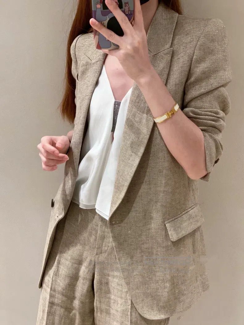 Brunello Cucinelli Brunello Cucinelli Ladies' Single-breasted Suit Jacket Size S / US 4 / IT 40 - 3 Thumbnail