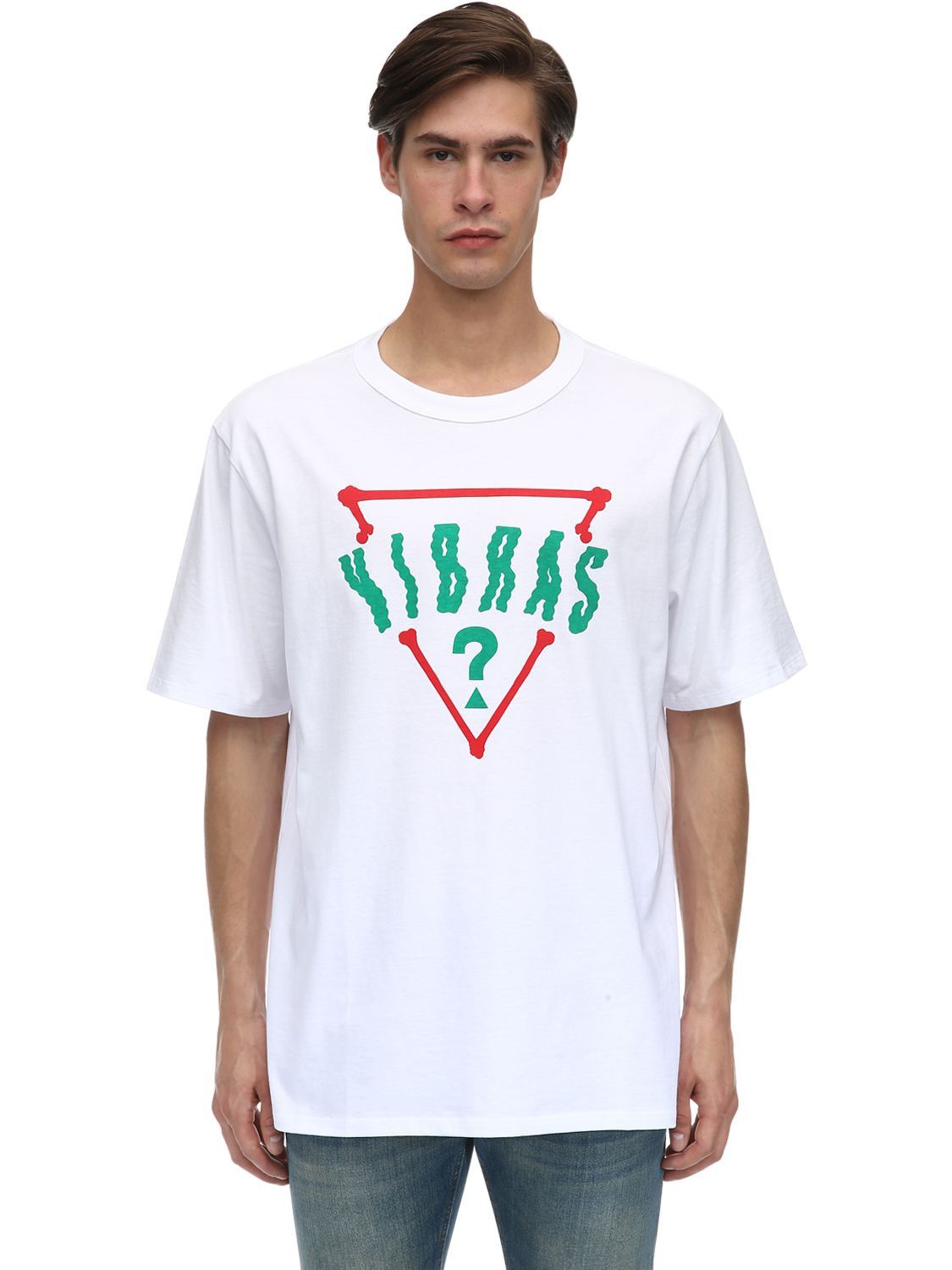 Guess × J Balvin GUESS X J BALVIN Oversize Vibras Logo Cotton T-shirt White Size US L / EU 52-54 / 3 - 2 Thumbnail