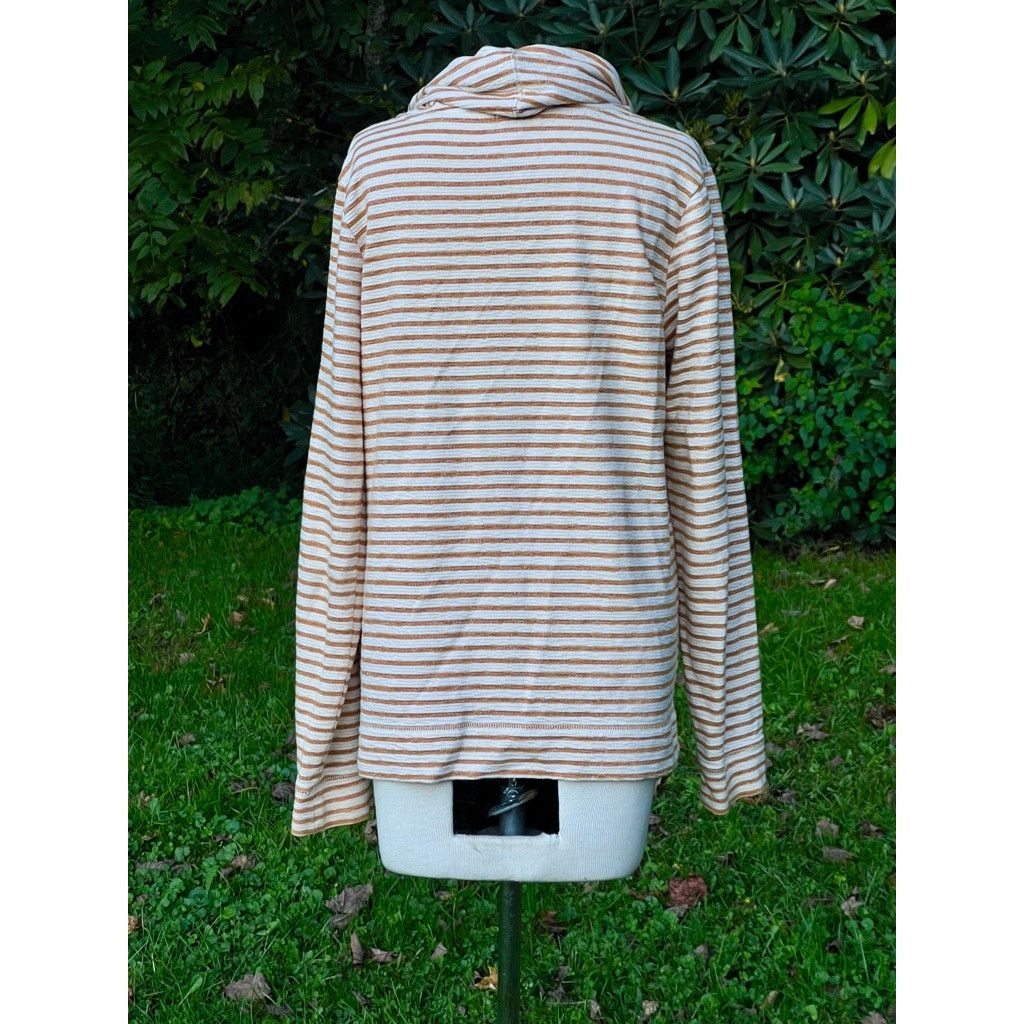 J.Crew Women's M J Crew Cowl Neck Long Sleeve Mustard Yellow Stripe Size M / US 6-8 / IT 42-44 - 4 Thumbnail