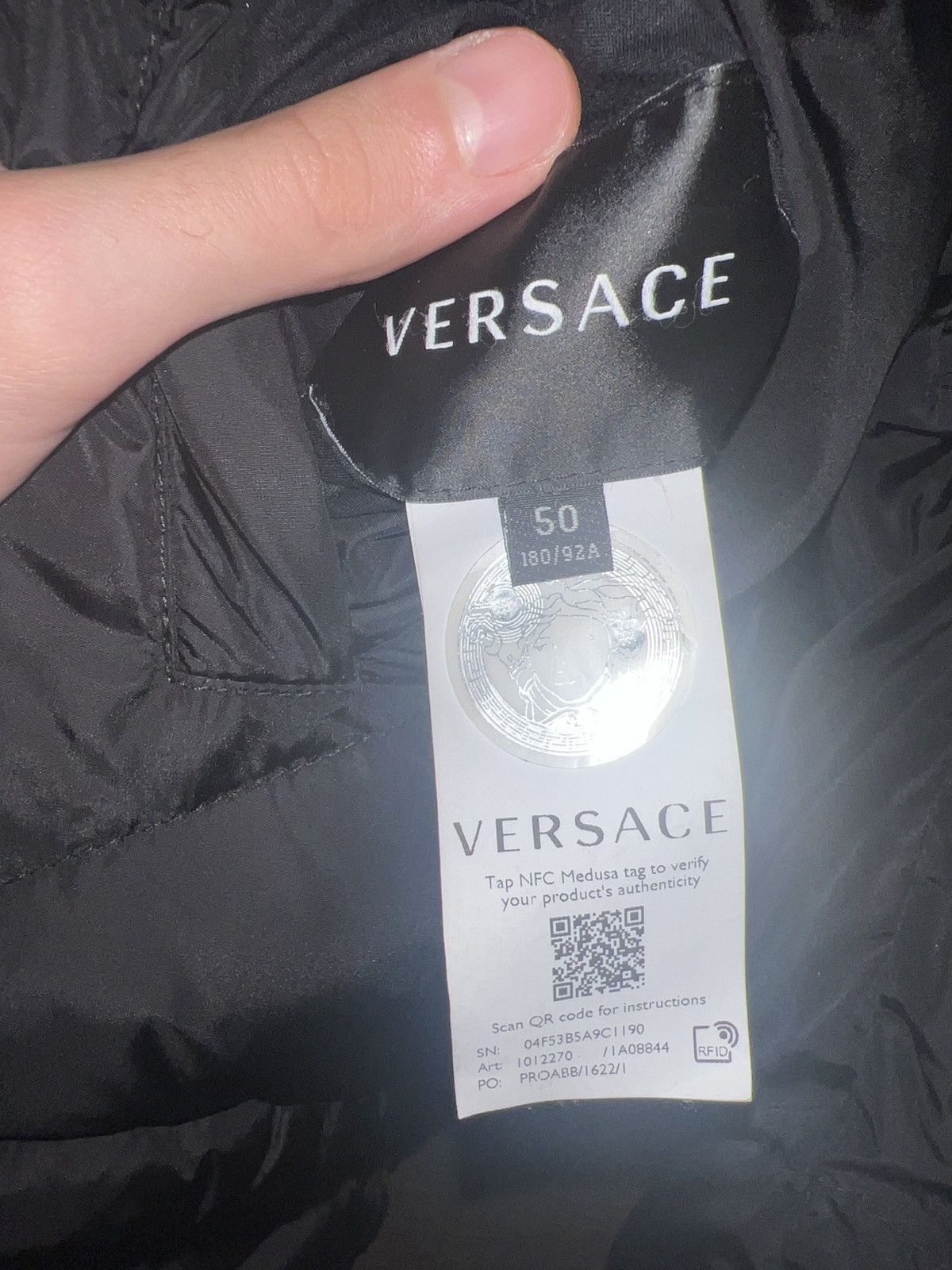 Versace Versace Medusa Barocco Gray Black Reversible Down Puffer Size US M / EU 48-50 / 2 - 3 Thumbnail