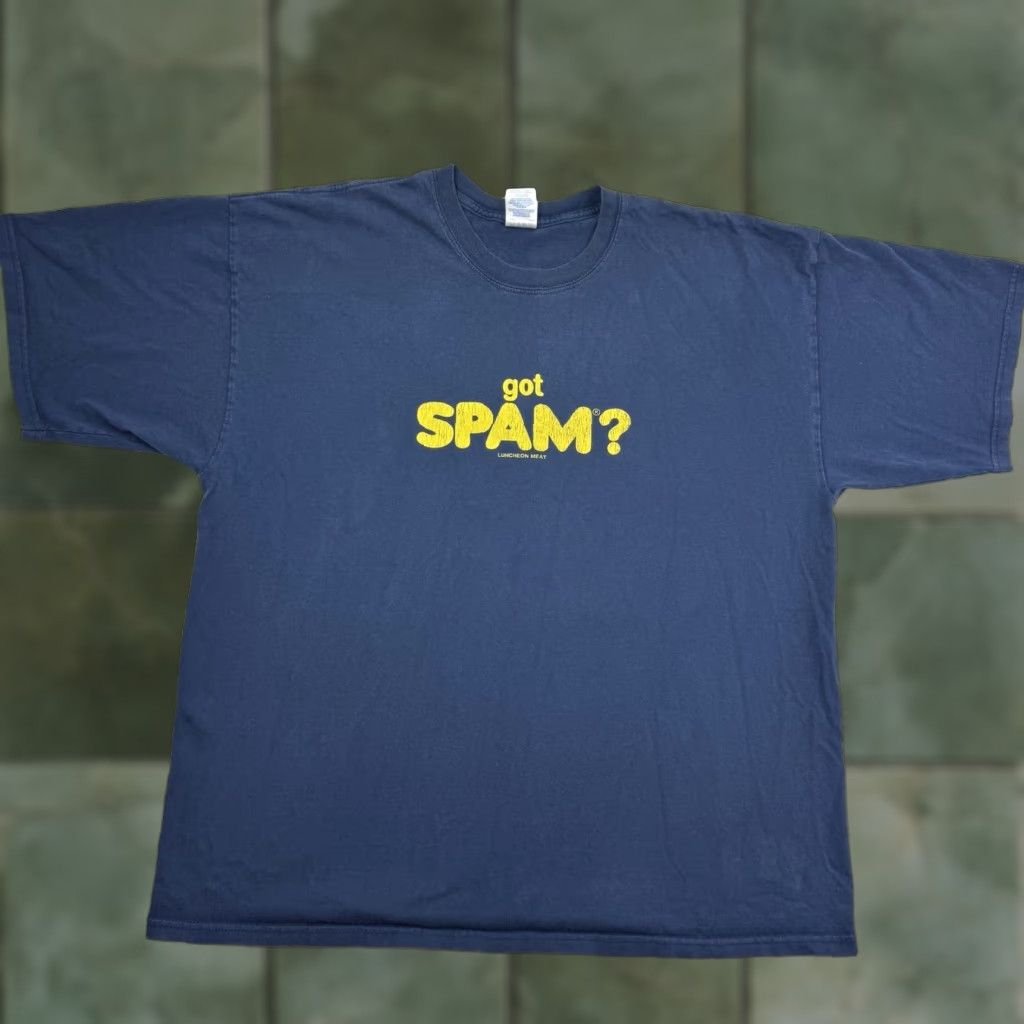 Vintage VINTAGE Spam T Shirt Adult 2XL Blue Cotton Men Short Sleeve Crew Neck Funny 90s Humor Parody Y2K Size US XXL / EU 58 / 5 - 1 Thumbnail