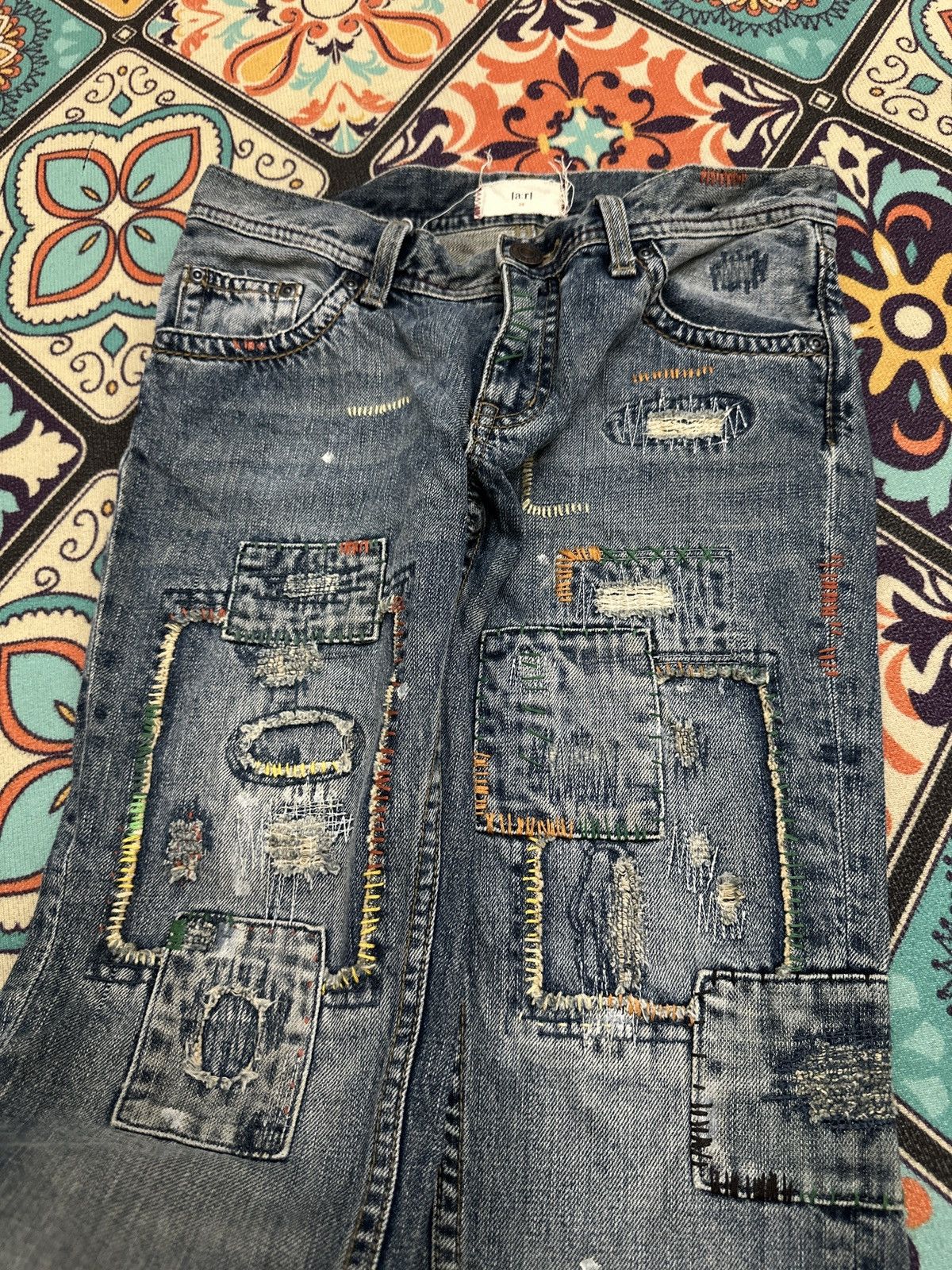 Other Japanese A'r Flare Recontructed Patchwork Flared Denim Size US 29 - 6 Thumbnail
