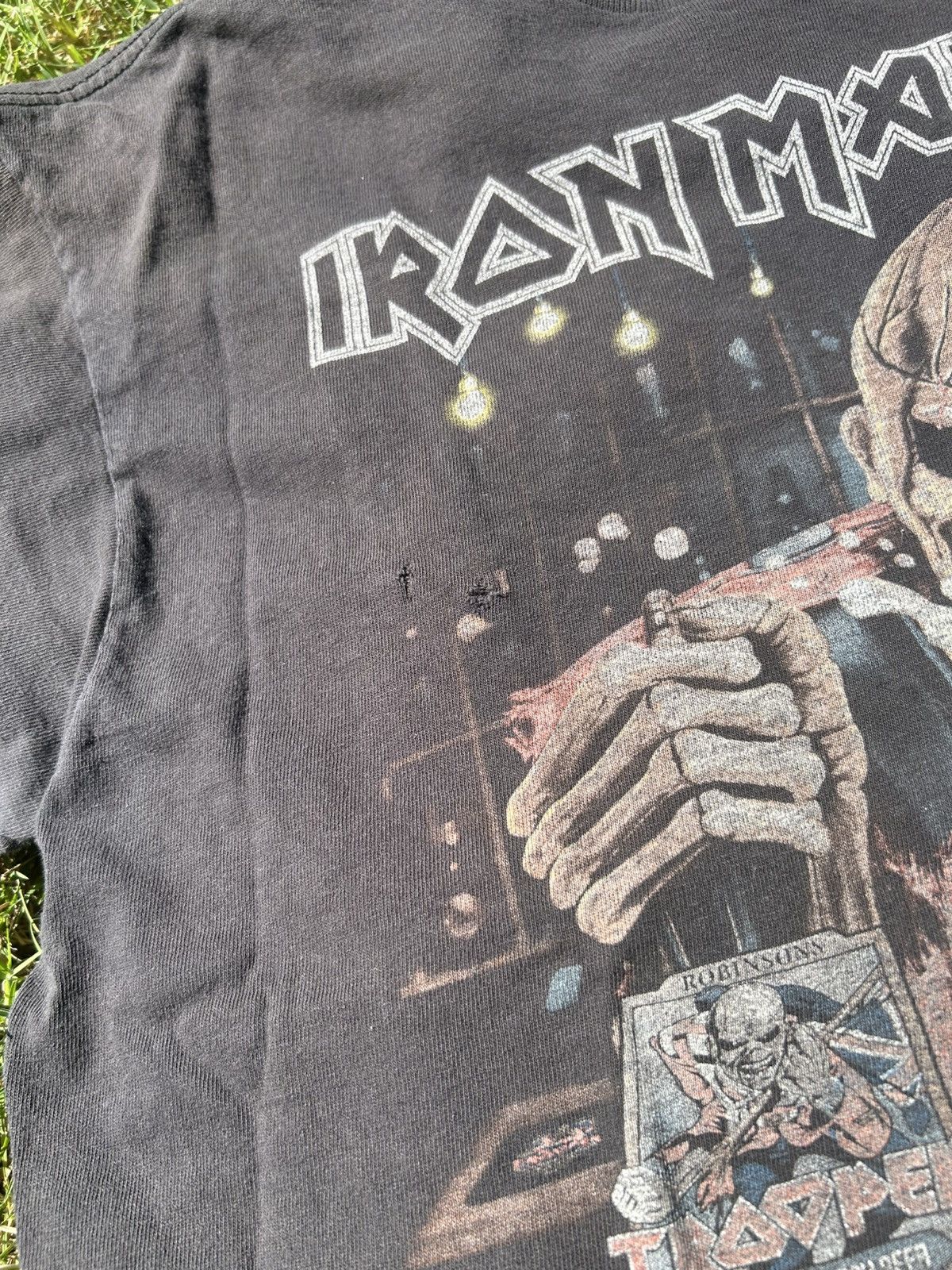 Band Tees × Vintage Rare Y2K Thrashed Iron Maiden Trooper Beer Promo Shirt Size US L / EU 52-54 / 3 - 4 Thumbnail