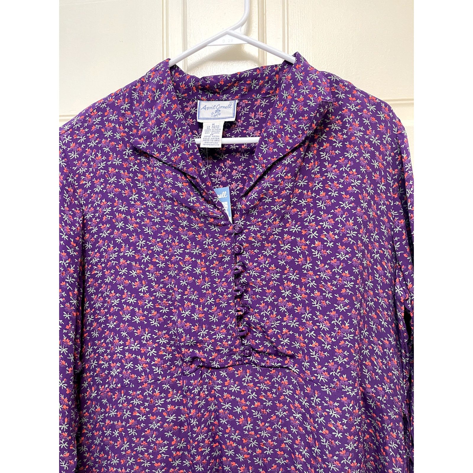 April 77 April Cornell Aimee Purple Dress New Size Med Button front Size M / US 6-8 / IT 42-44 - 1 Thumbnail