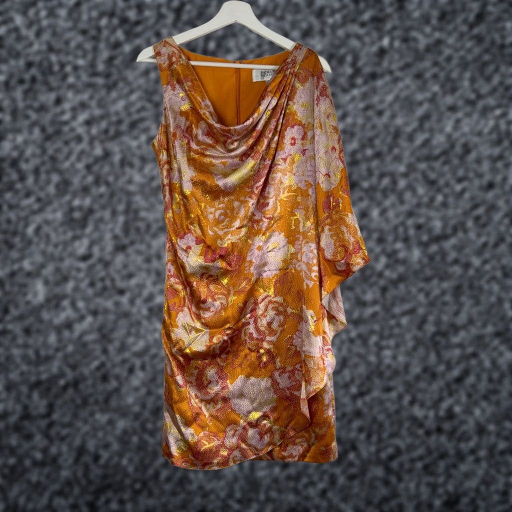 badgley mischka golden flower dress Badgley Mischka Elbow Sleeve Shift Dress, Size: 10 in Yellow