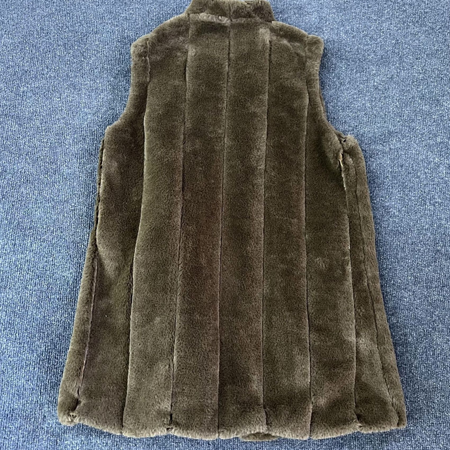 Vintage Marc New York Vest Womens Small Brown Faux Fur Lined Hook Eye Pockets Mid Length Size S / US 4 / IT 40 - 5 Thumbnail