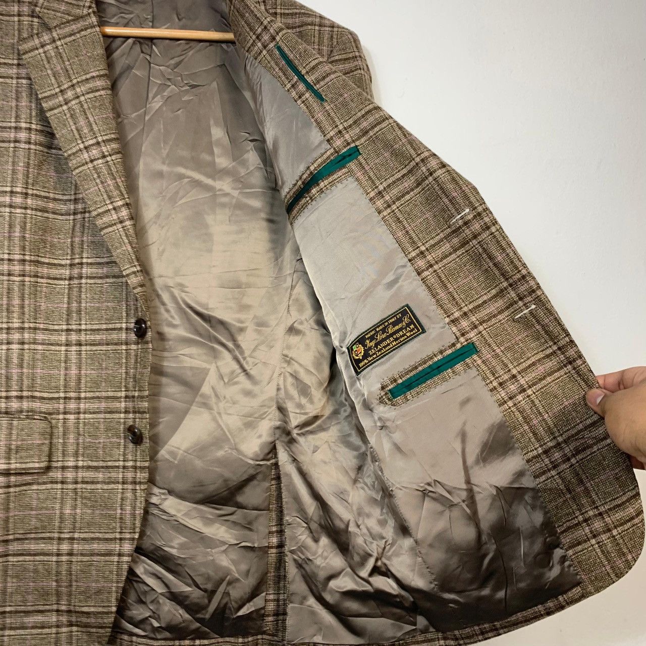 Loro Piana Hickey Freeman x Loro Piana Zelander Dream Wool Plaid Blazer Size 38R - 13 Thumbnail