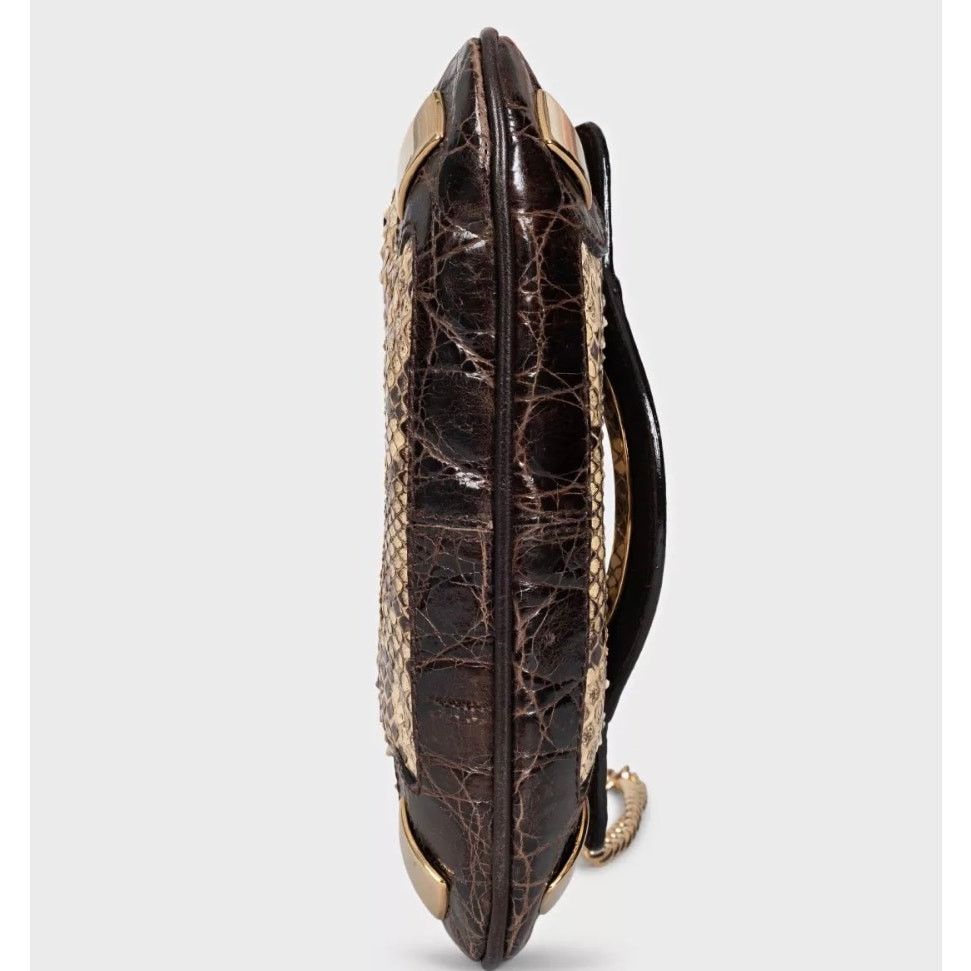 Dolce & Gabbana Dolce & Gabbana Brown Python Leather Crossbody Bag Size ONE SIZE - 4 Thumbnail