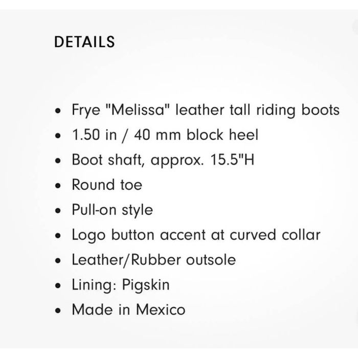 frye shoe size chart