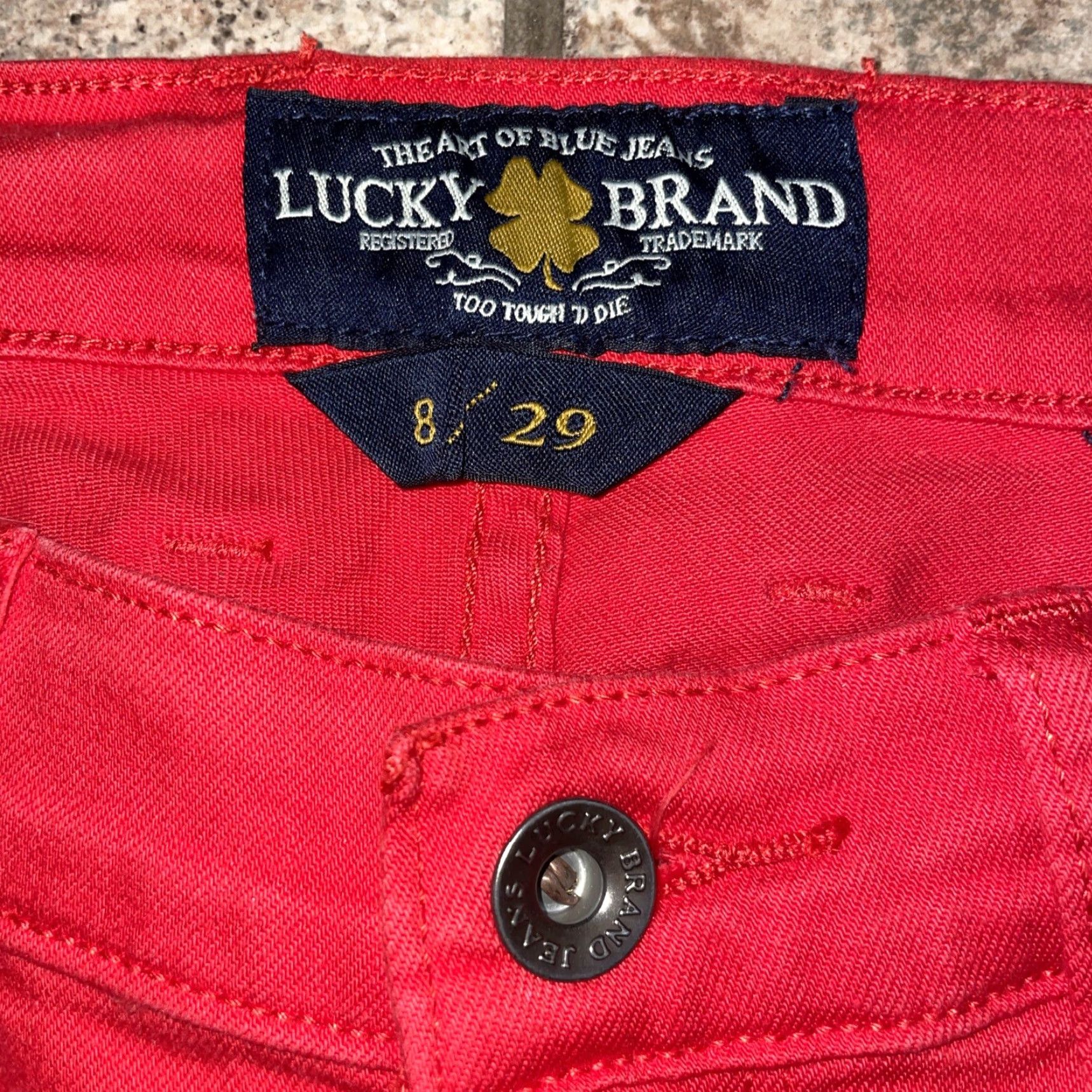 Lucky Brand Lucky Brand Charlie Capri Jeans Red 8x29 Womens Size 8 Capri MPN 8X29 Size 30" / US 8 / IT 44 - 3 Thumbnail