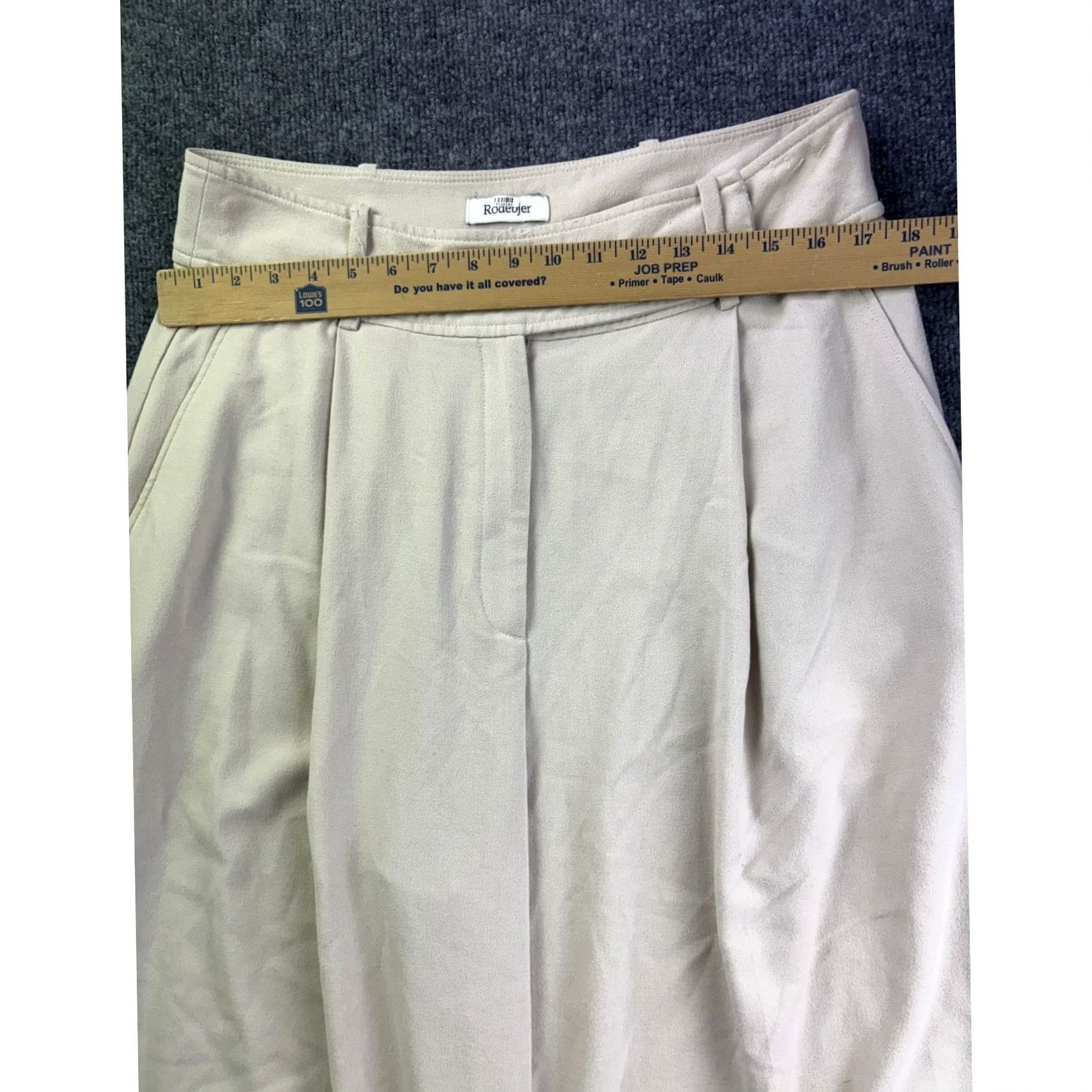 Rodebjer Rodebjer Obi Pants Women XL Beige Pleated Wide Leg Cropped Viscose Blend Size 40" / US 18 - 3 Thumbnail