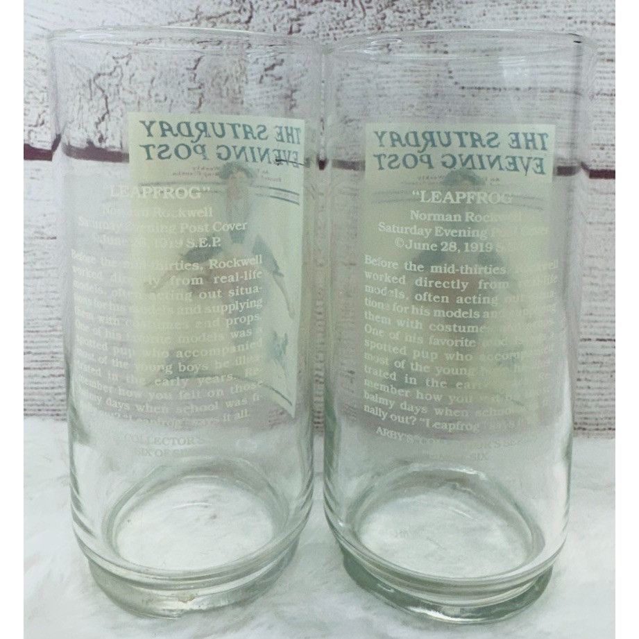 Other Norman Rockwell Saturday Evening Post "LEAPFROG" Glass Tumbl Size ONE SIZE - 3 Thumbnail