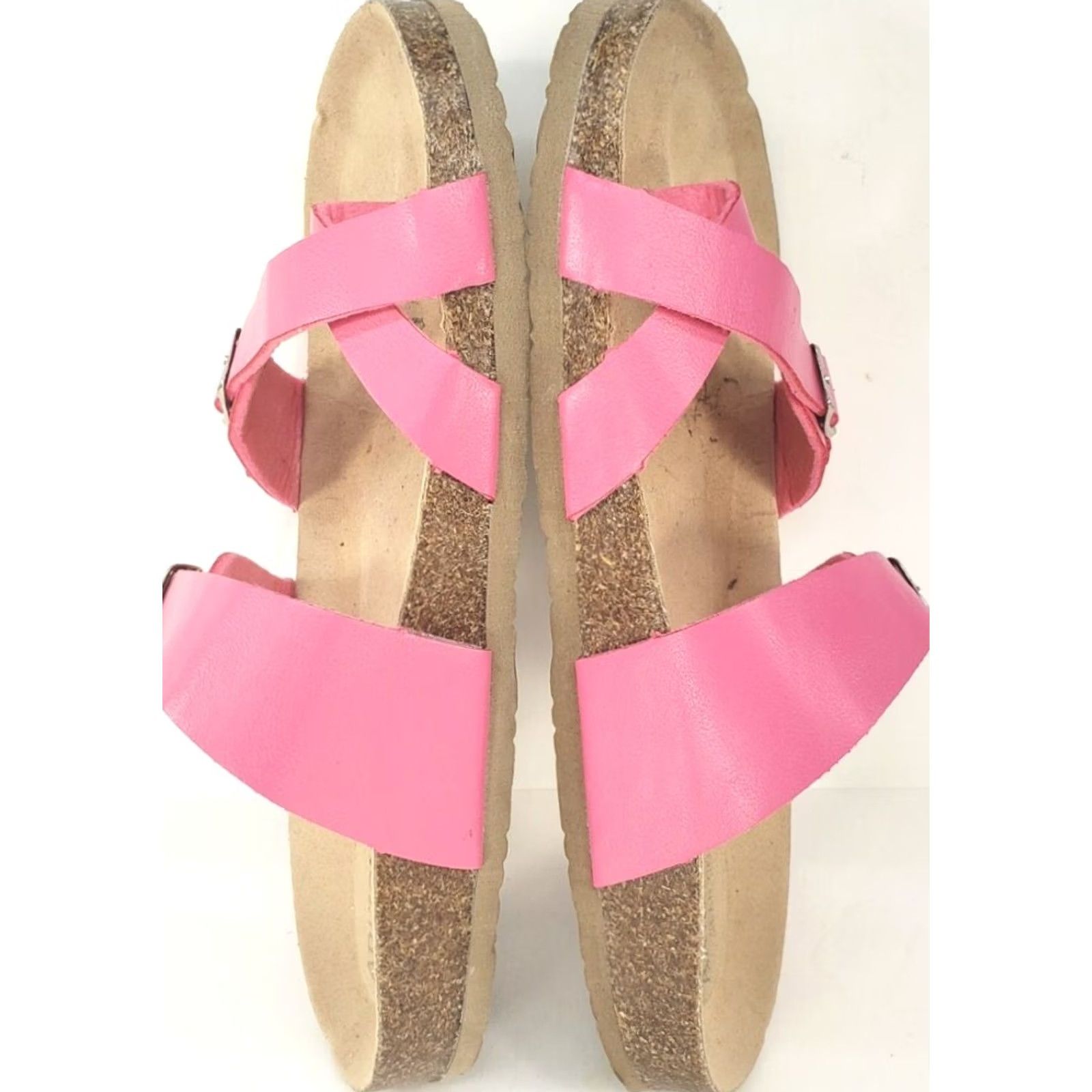 Vintage Arizona Jeans Co. Womens 9M Pink Fairhaven Slip On Footbed Sandals Cork Shoes Size 30" / US 8 / IT 44 - 7 Thumbnail