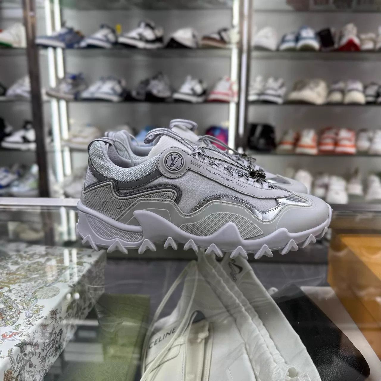 Louis Vuitton LV RUCH Gray Silver 36 Sneakers Size US 5.5 / IT 35.5 - 2 Thumbnail