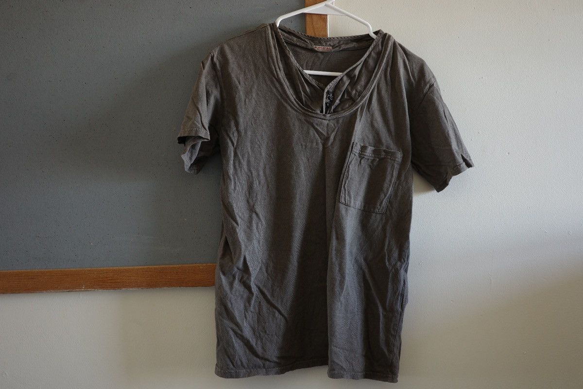 image of Kapital Mud Dye Henley Size 2, Men's