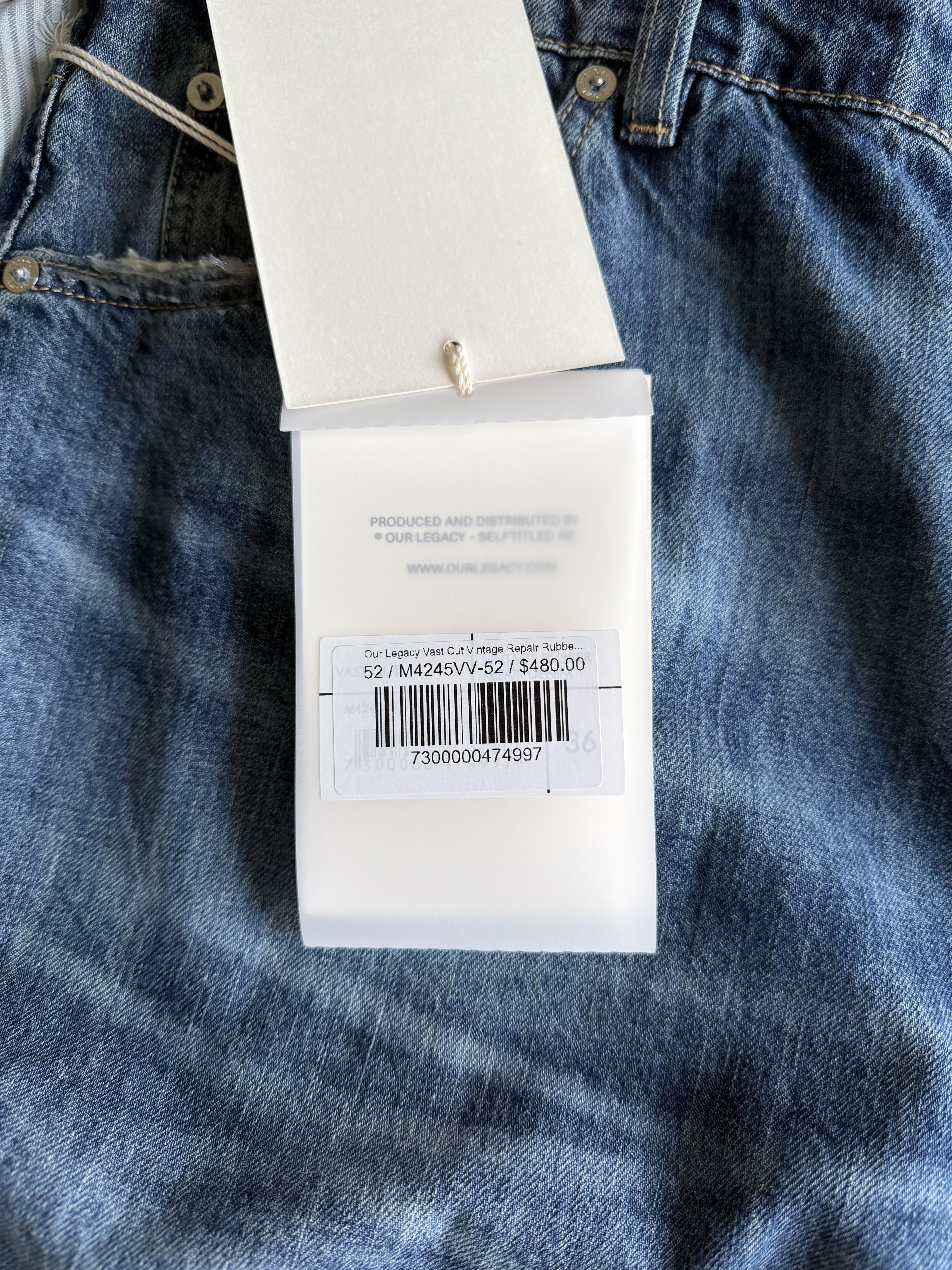 Our Legacy Our Legacy Vast Cut Repair Rubber Jeans in Blue Size US 36 / EU 52 - 8 Thumbnail
