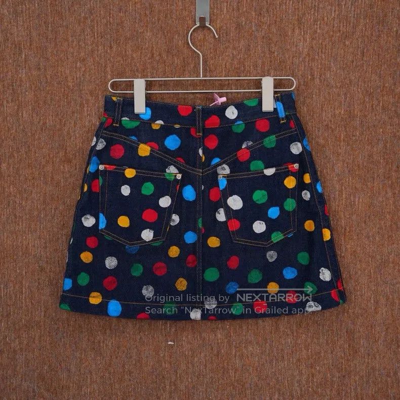 Louis Vuitton Louis Vuitton Yayoi Kusama co-branded polka-dot denim skir Size 37" - 2 Thumbnail