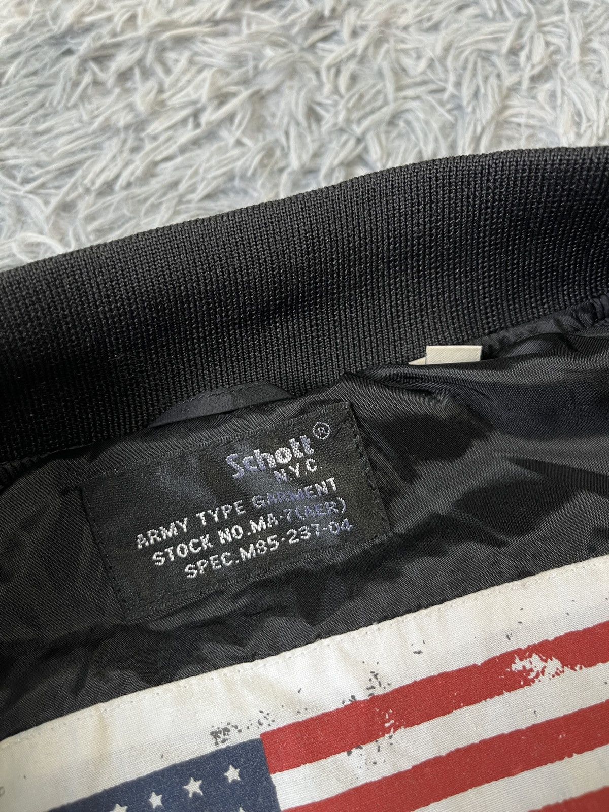 Schott Schott N.Y.C. MA-7 Nylon Bomber Flight Jacket Black Flag Lining Size US M / EU 48-50 / 2 - 9 Thumbnail