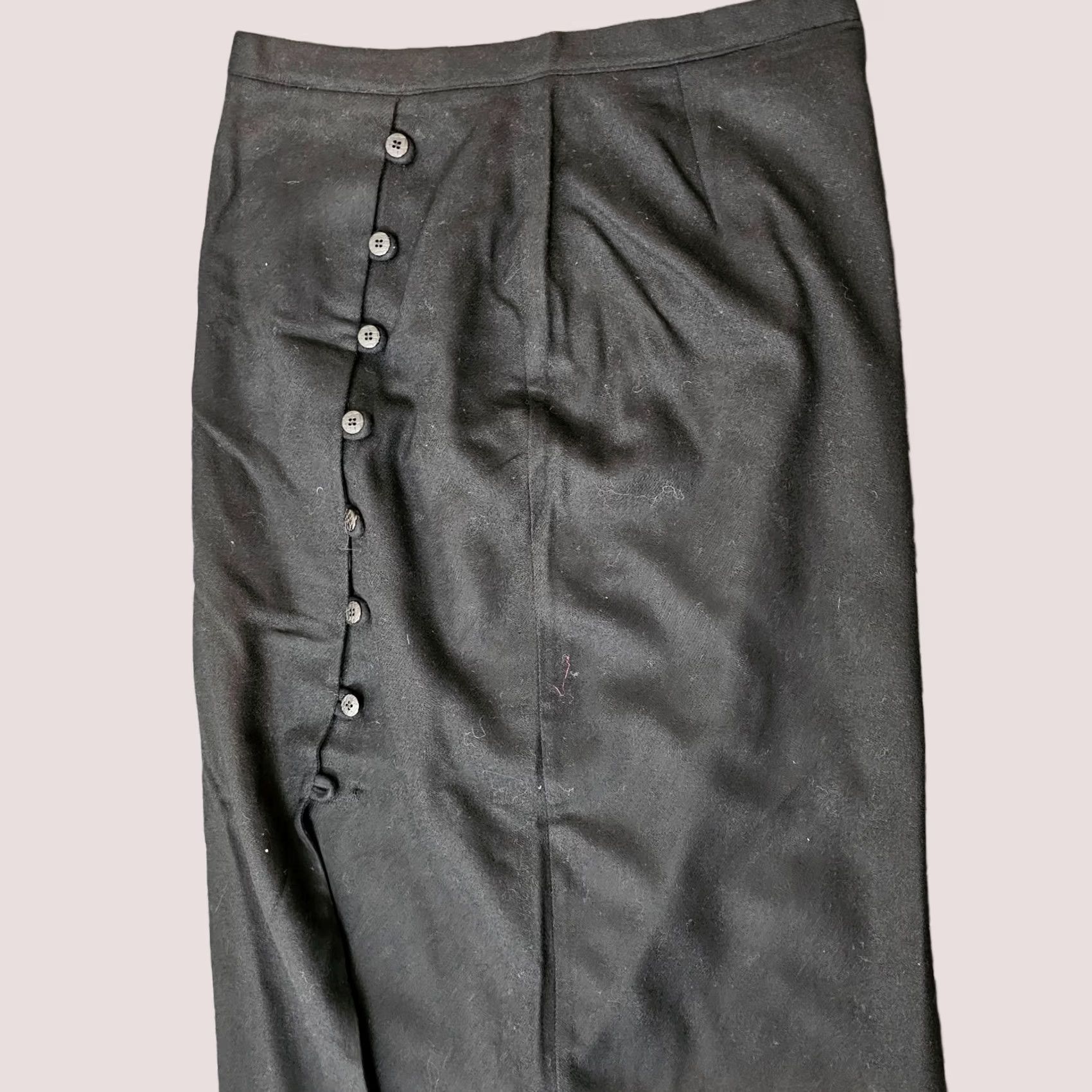 Stanley Blacker VINTAGE Stanley Blacker Skirt Women 14 Wool Black Pleated Button Long Time period: 1990s (if applicable) Mens Womens Size 36" / US 14 / IT 50 - 1 Thumbnail