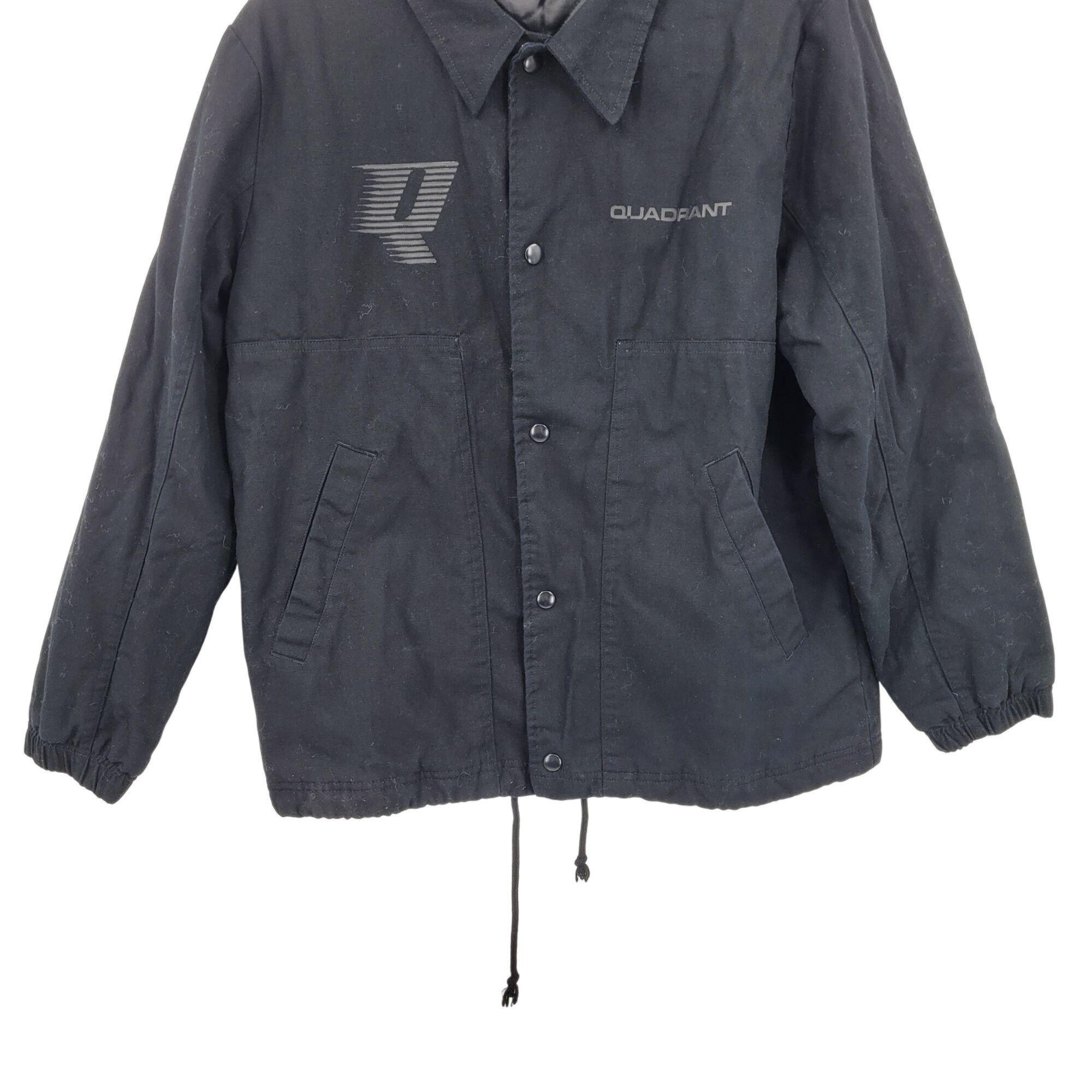 Other Quadrant Mens Black Canvas Logo Jacket M Cotton Barn Bomber Size US M / EU 48-50 / 2 - 5 Thumbnail