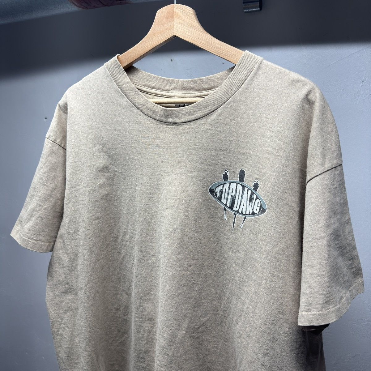 Vintage 90s Top Dawg Bulldog Shirt Beige ERD Grunge Chrome WCC Band Size US XL / EU 56 / 4 - 5 Thumbnail
