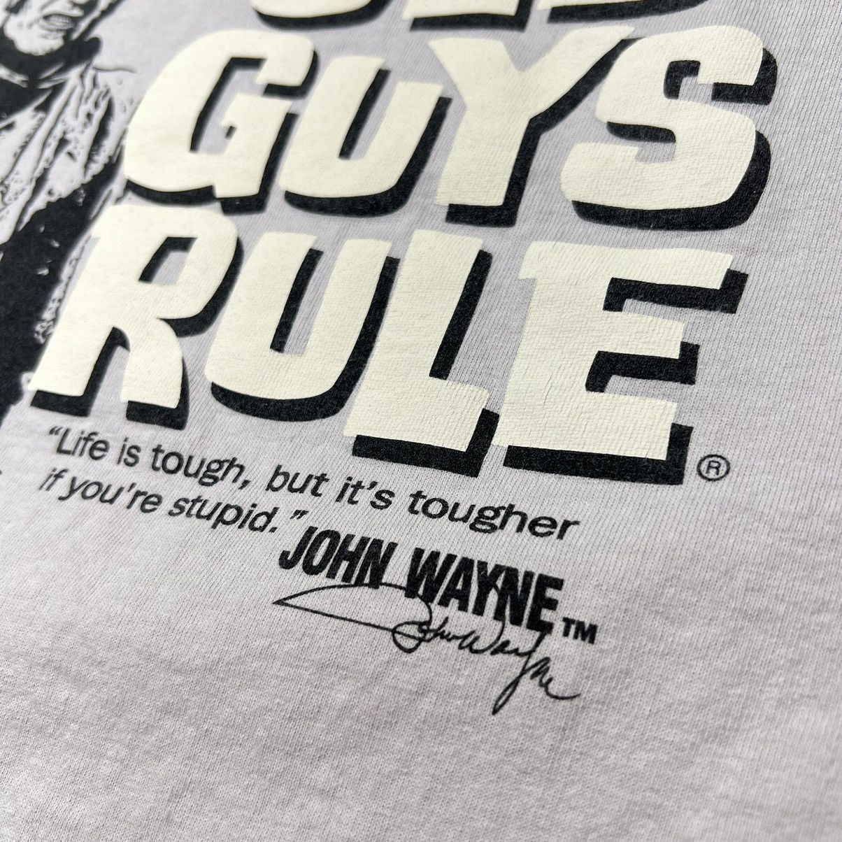 Vintage Old Guys Rule Tee Shirt Beige John Wayne Graphic Dad Y2K Size US L / EU 52-54 / 3 - 14 Thumbnail