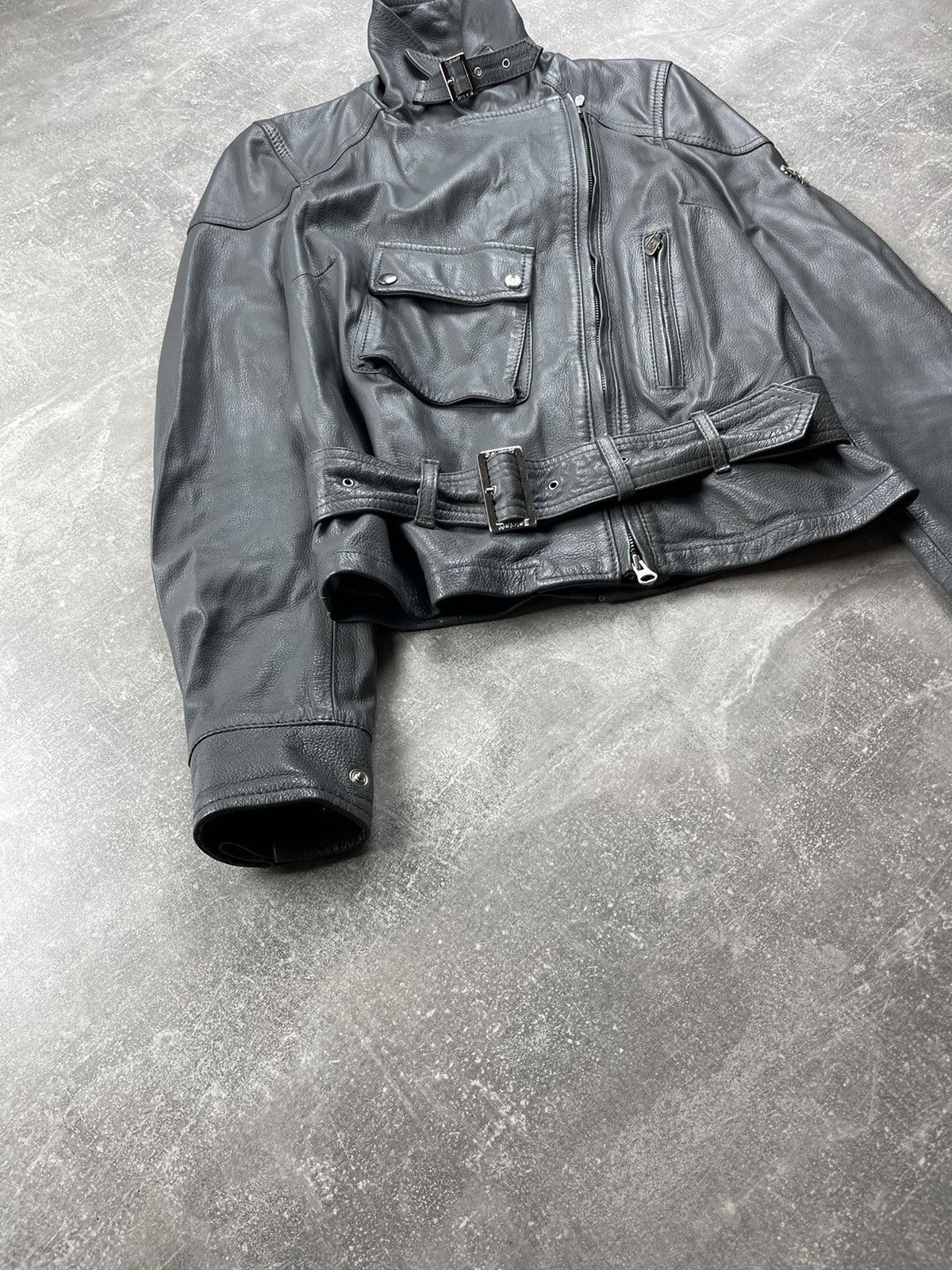 Belstaff Belstaff Gold Label Ladies Biker Belted Gray Leather Jacket Size S / US 4 / IT 40 - 3 Thumbnail