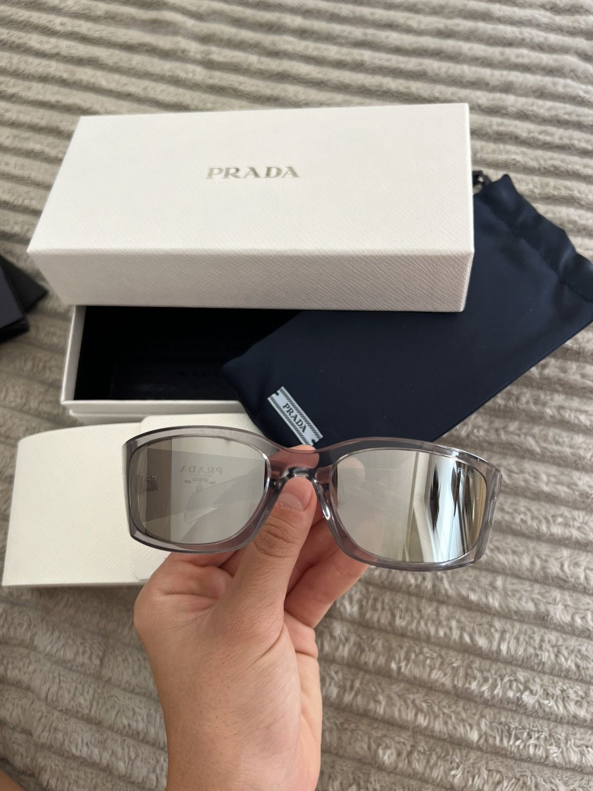 Prada Sunglasses PRADA 0PR A19S ‘Transparent Grey’ Size ONE SIZE - 1 Thumbnail