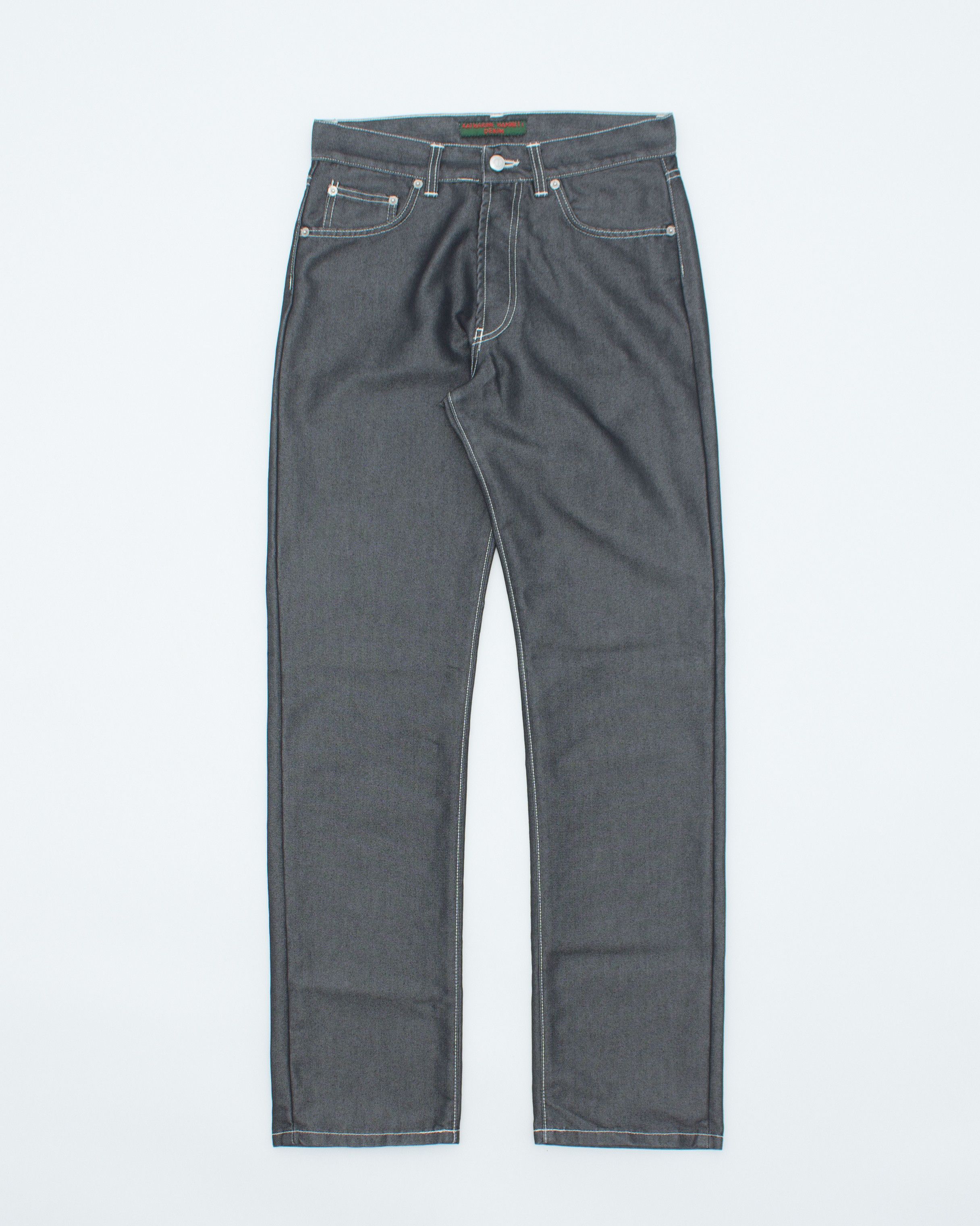 Katharine Hamnett London Vintage Graphite Shine Button Fly Straight Leg Denim Size US 30 / EU 46 - 3 Thumbnail