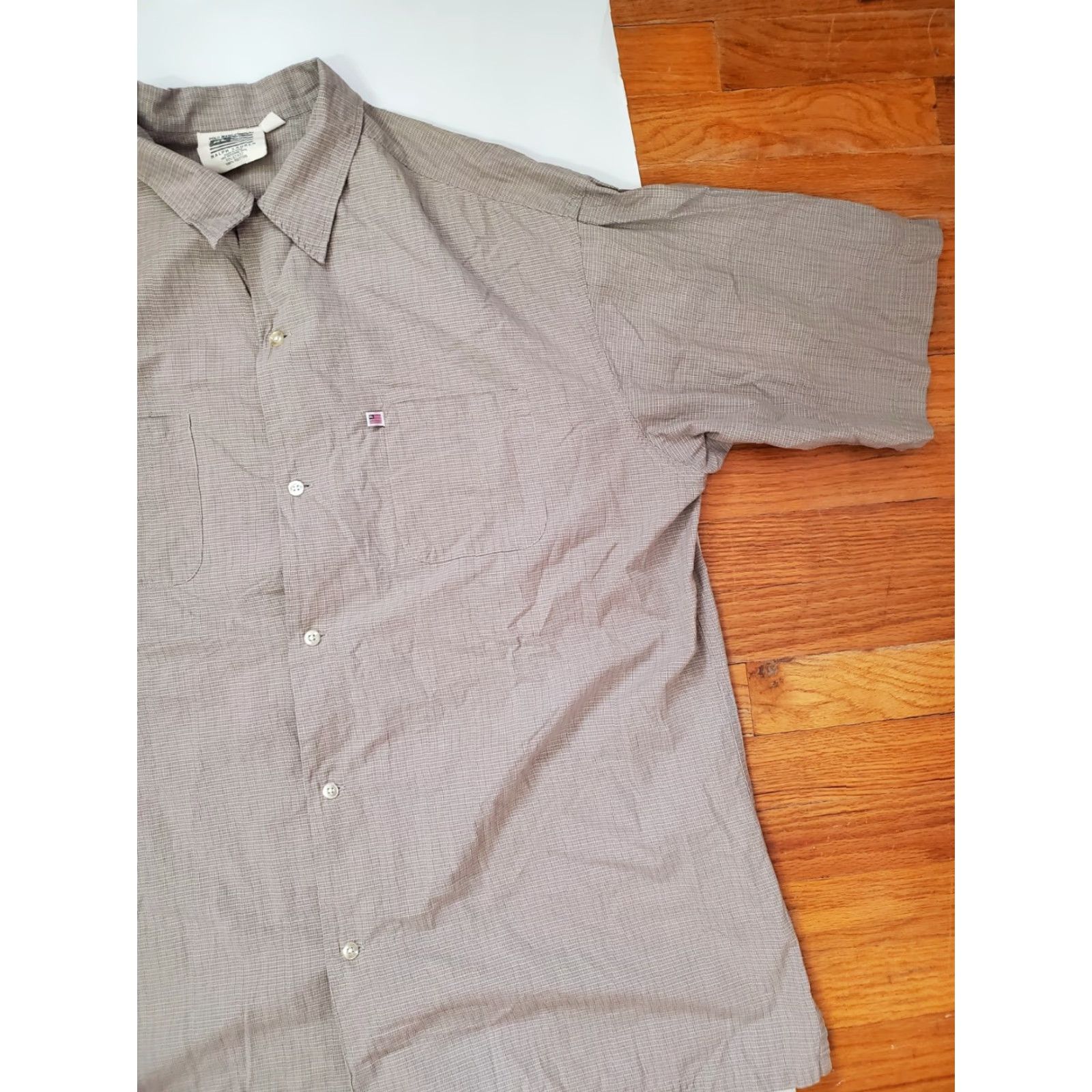 Ralph Lauren VINTAGE Ralph Lauren Polo Jeans Company Shirt Button-Up Plaid Flag Men Large Gray 100% Cotton Long Sleeve Size US L / EU 52-54 / 3 - 2 Thumbnail
