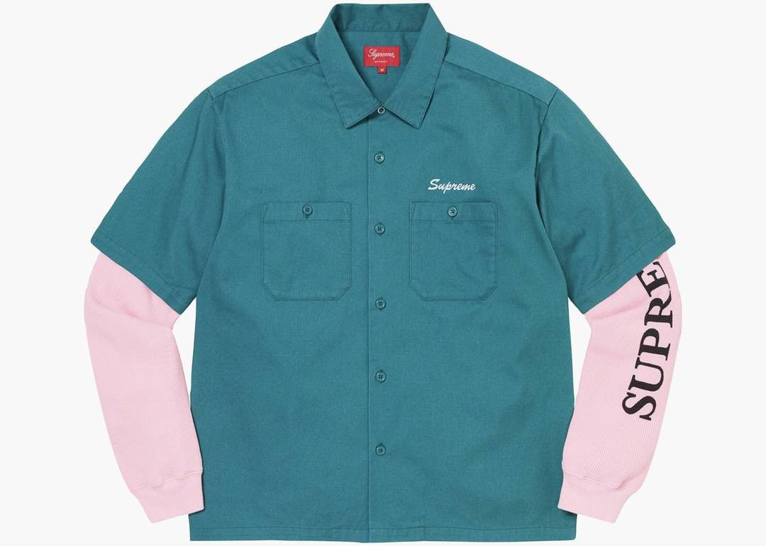 Supreme Thermal Work Shirt green M