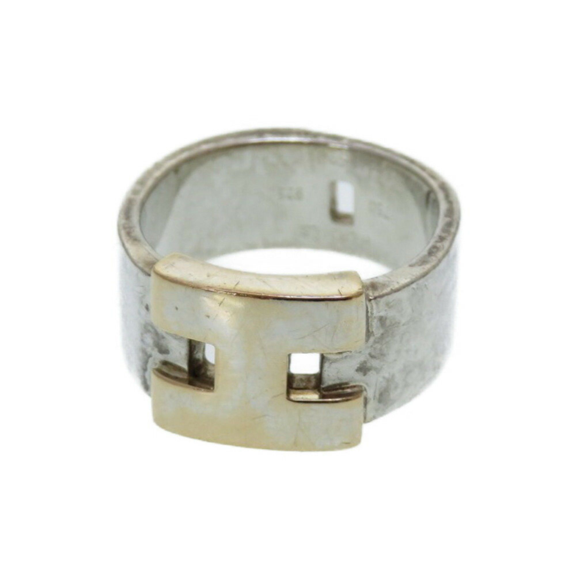 image of Hermes Hercules Ring Silver 925 K18 Yellow Gold 0215 Hermes 5F0215Ibs5, Women's