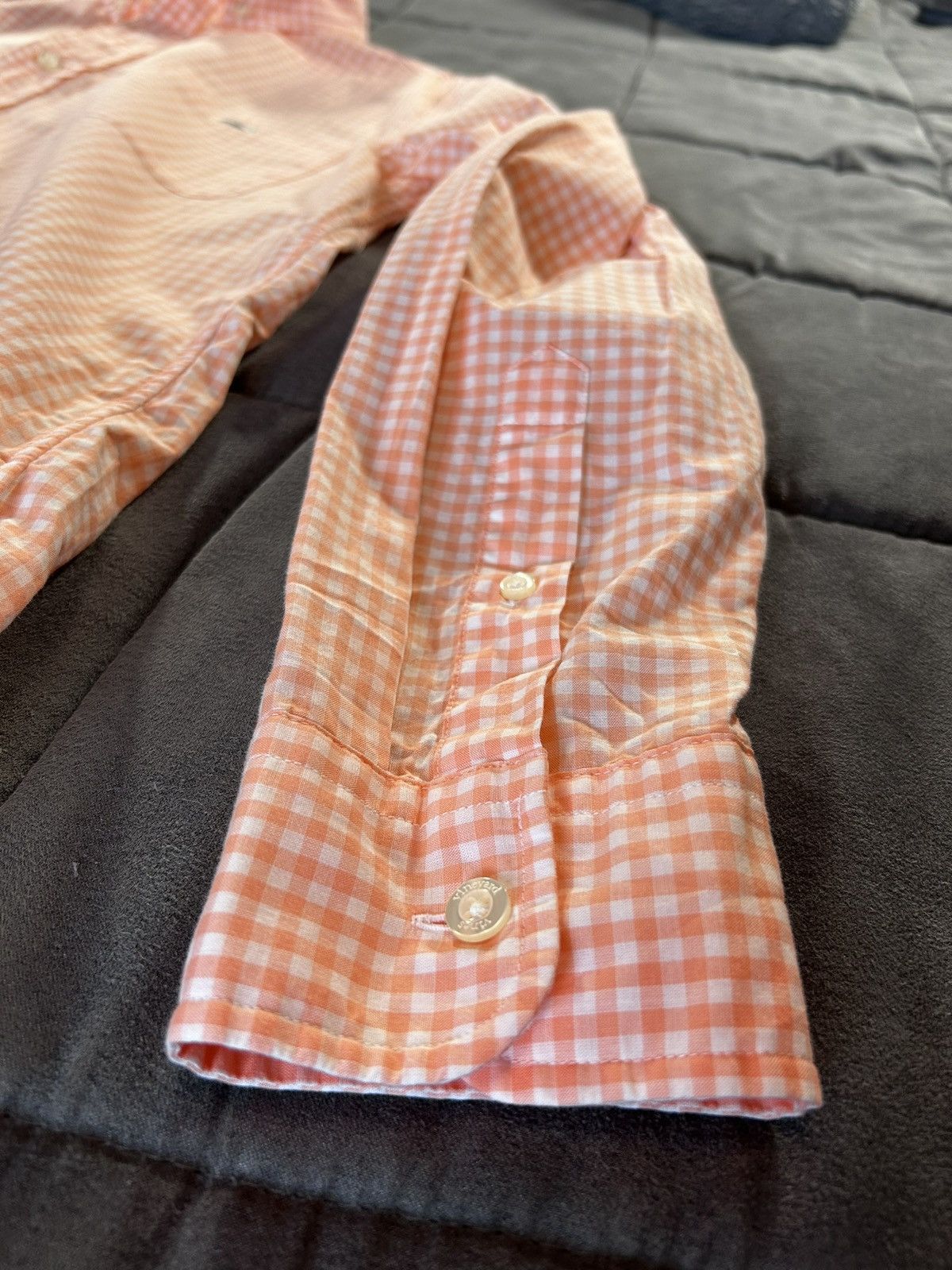 Vineyard Vines Vineyard Vines orange & white checkered shirt Size US M / EU 48-50 / 2 - 4 Thumbnail