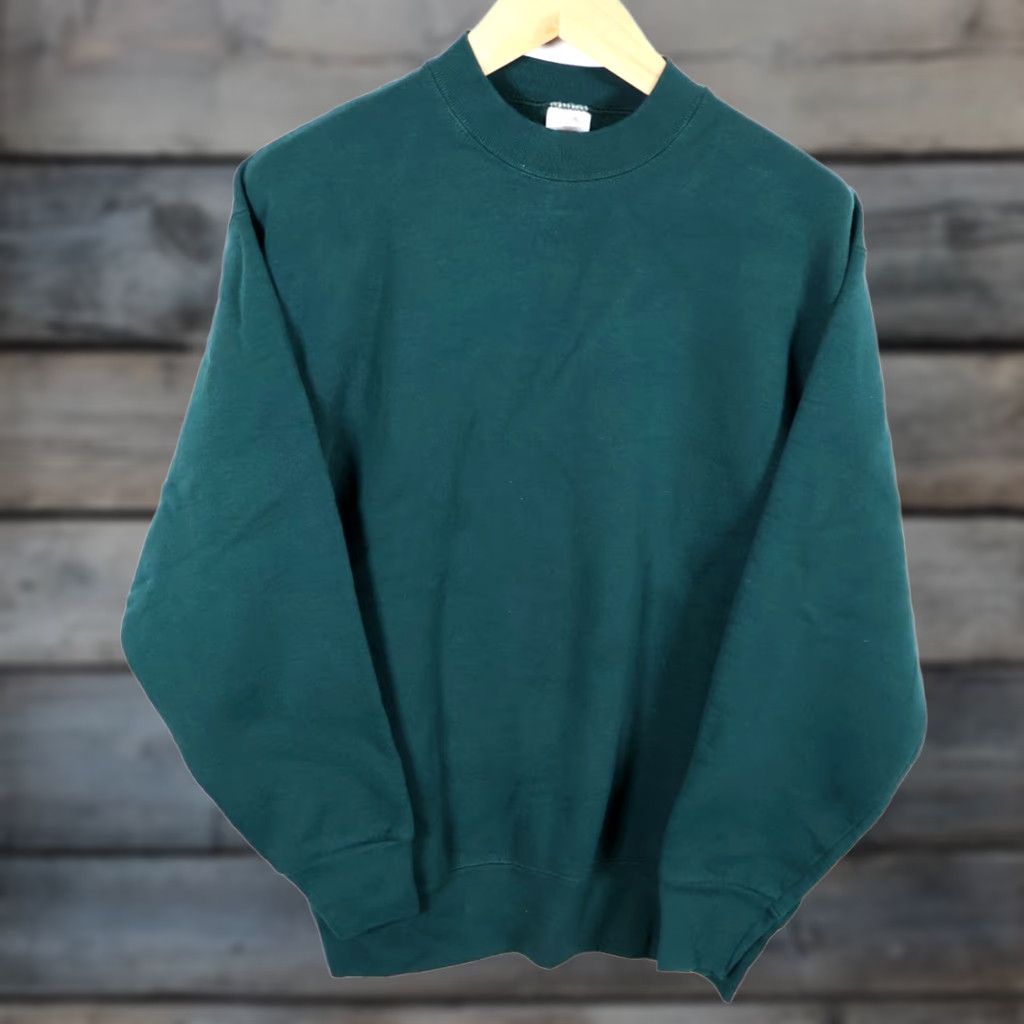 Vintage VINTAGE BVD Sweatshirt Men Large Green Solid Crewneck 50/50 VTG Crew Neck Pullover Shirt Size US L / EU 52-54 / 3 - 1 Thumbnail