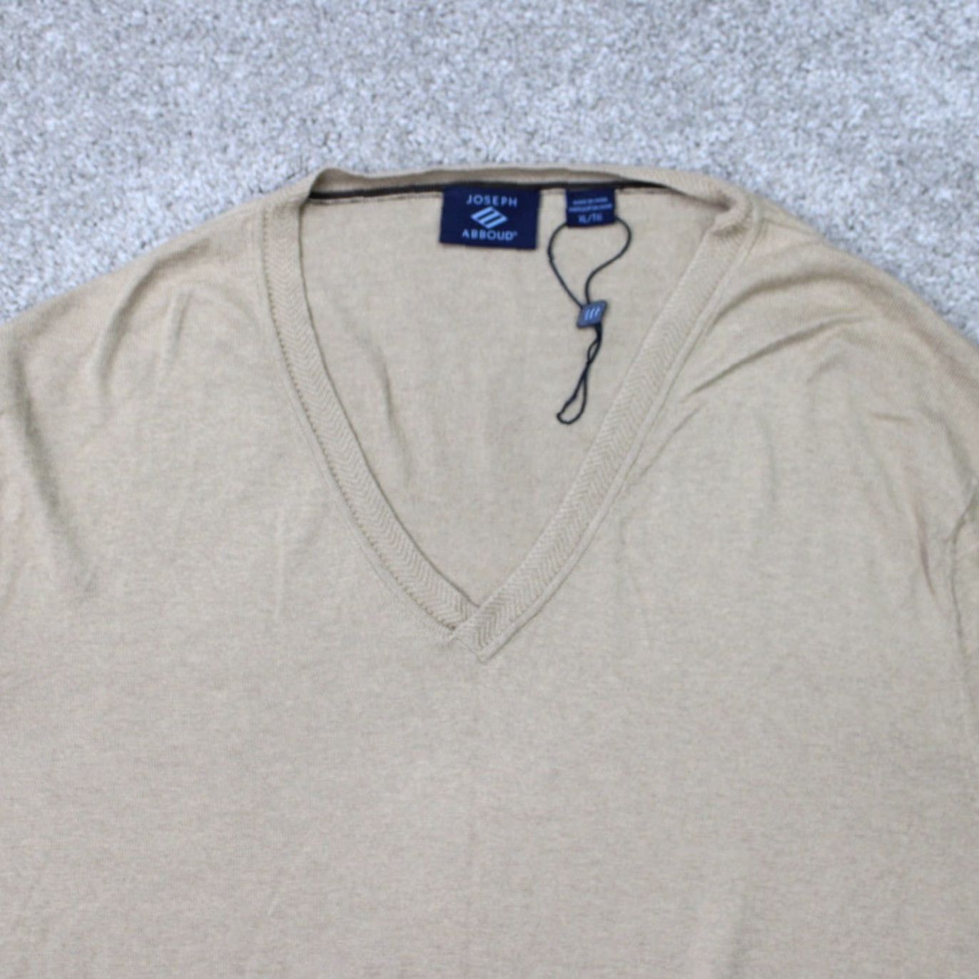 Joseph Abboud Joseph Abboud Sweater Mens XL Chocolate Brown Cotton/Silk/Cashmere V-Neck 2-Tone Size US XL / EU 56 / 4 - 5 Thumbnail