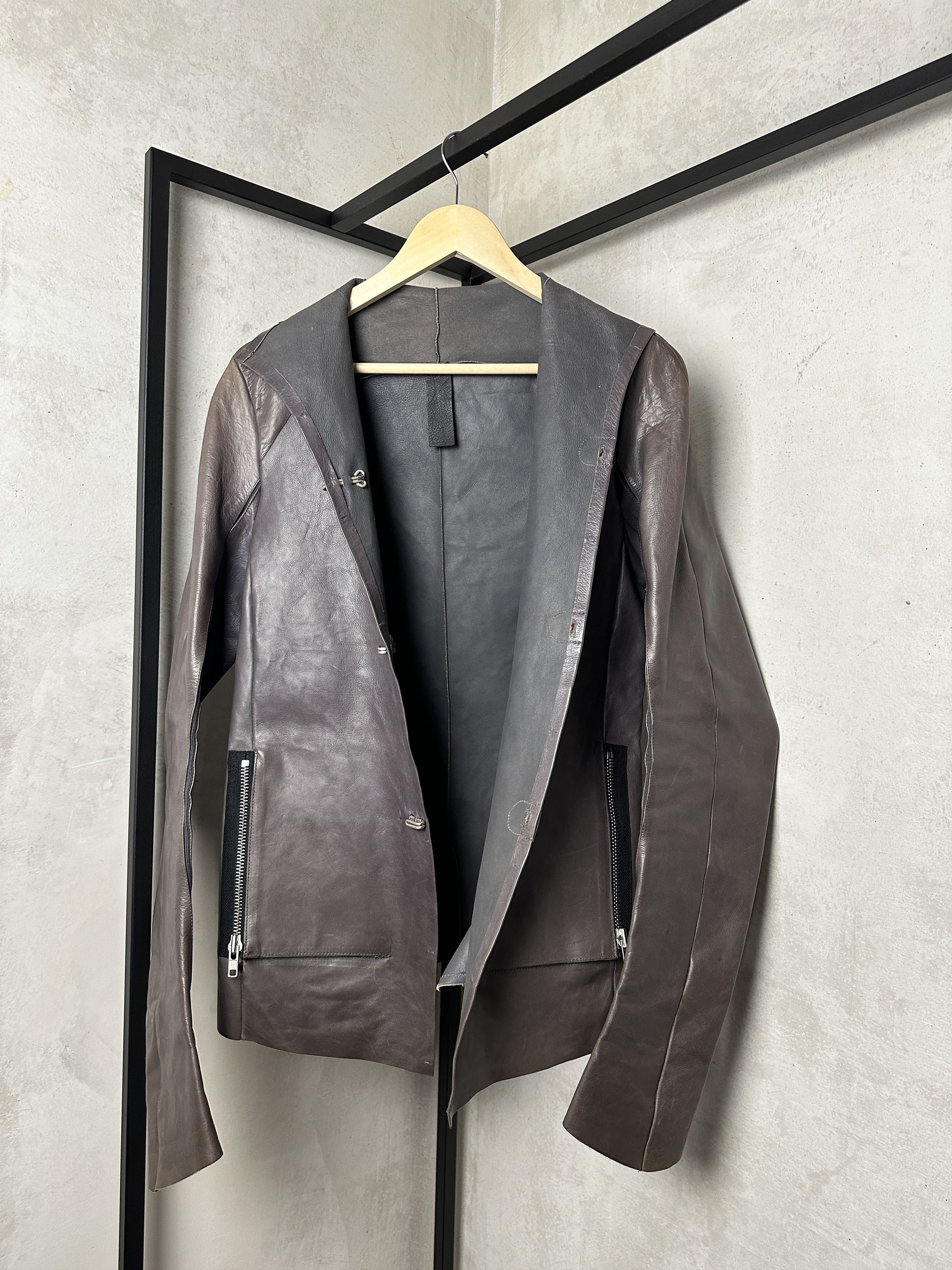 Vintage RARE Serfaty's Ad Vitam Brown Stand Collar Leather Jacket Size US M / EU 48-50 / 2 - 8 Thumbnail