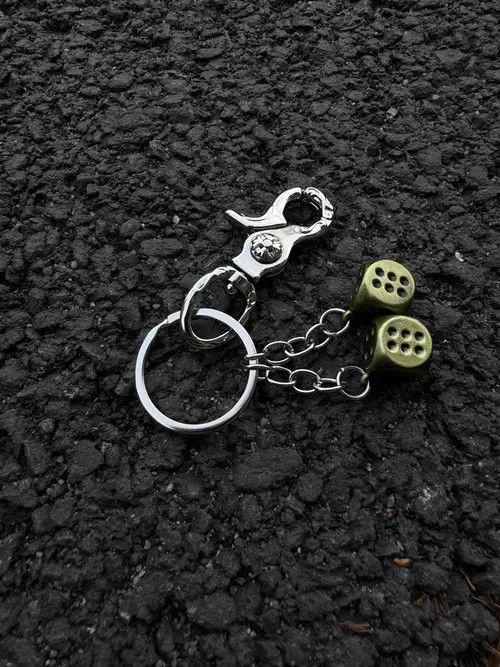 Jewelry Dice black 8 bags Keychain, y2k Keychain, Jeans KeyChain Size ONE SIZE - 5 Thumbnail
