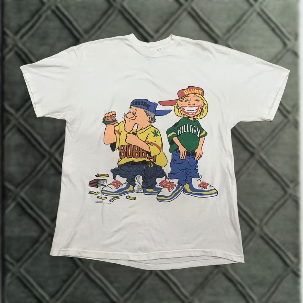 Vintage VINTAGE Coast Trends Shirt XL White Clinton Hillary Bill Trump Epstein 90s Politics Marijuana Crew Neck Short Sleeve T-Shirt Men Regular Double-Sided Size US XL / EU 56 / 4 - 1 Thumbnail