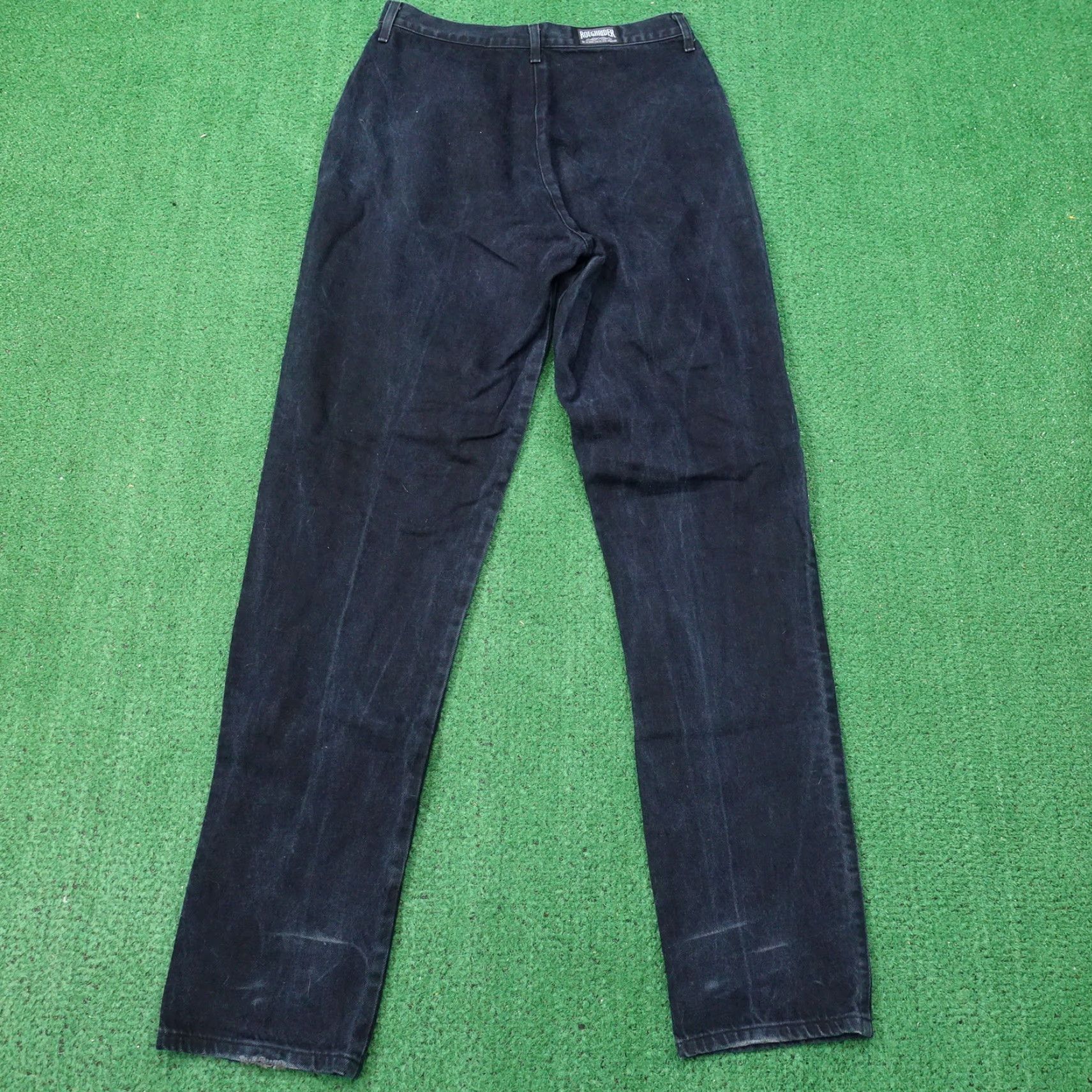 Denime VINTAGE ROUGHRIDER WESTERN DENIM JEANS Womens Plus Size 16 Blue Dark Wash 36" Inseam USA Made Size 38" / US 16 / IT 52 - 5 Thumbnail
