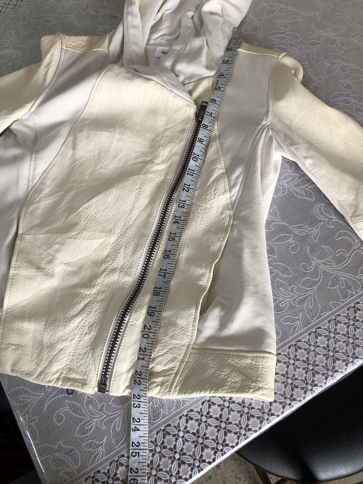 Helmut Lang Rare🔥 Helmut Lang Distressed Half Leather Jacket Hoodie Size S / US 4 / IT 40 - 23 Thumbnail