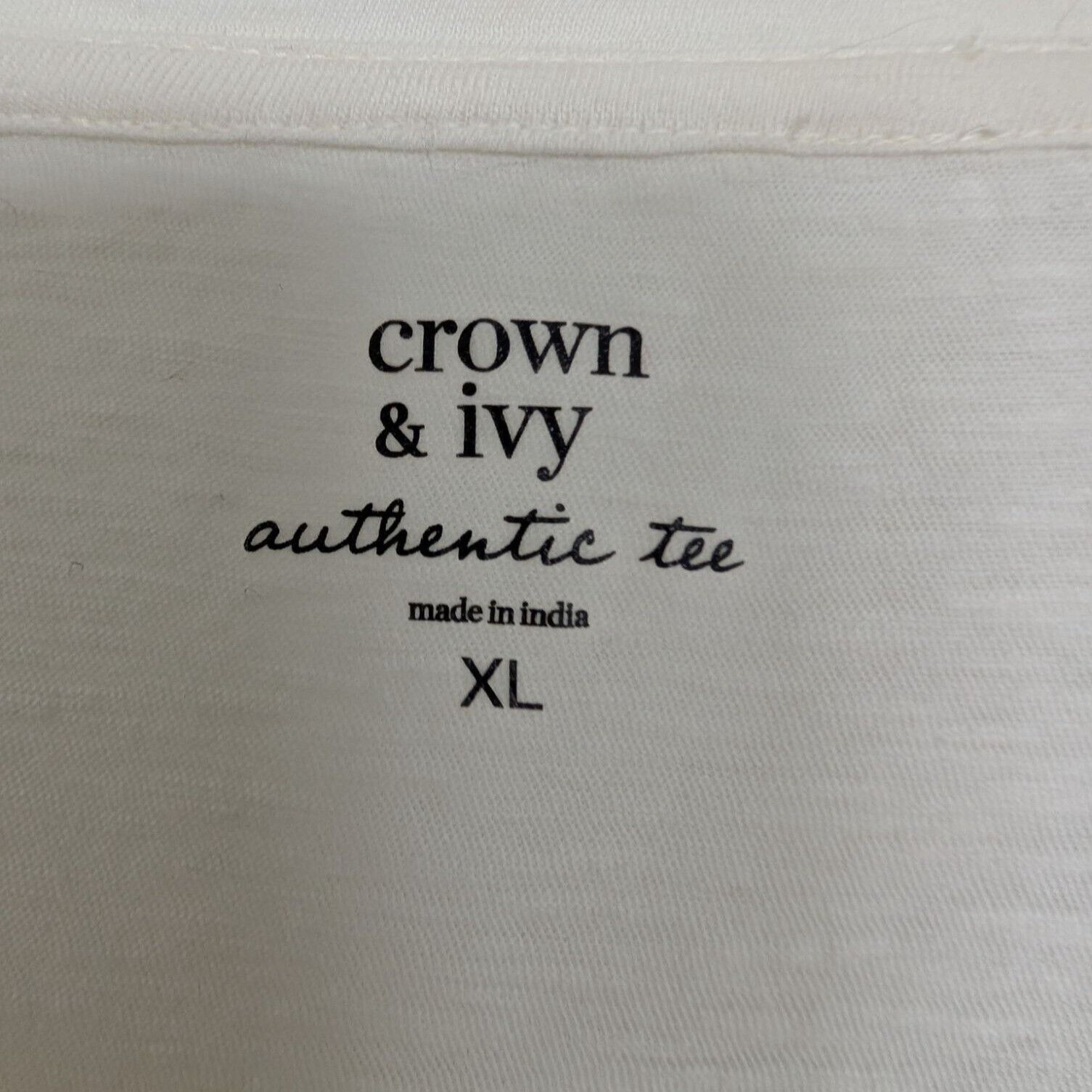 Designer Crown & Ivy Horse Authentic Tee Womens Size XL White Size XL / US 12-14 / IT 48-50 - 5 Thumbnail
