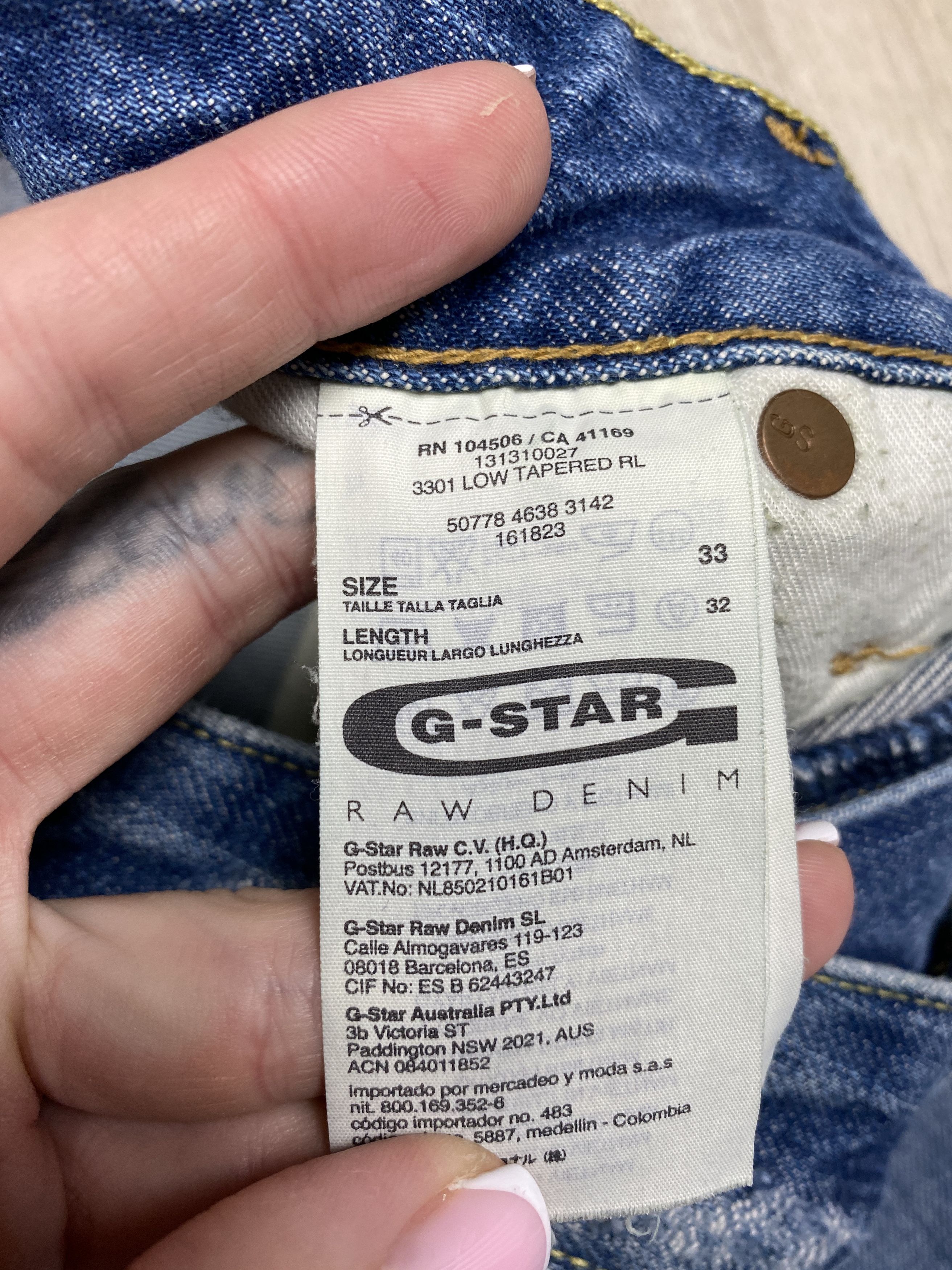 G-Star G Star Raw Mens Low Tapered Distressed Denim Pants Jeans Size US 33 - 4 Thumbnail