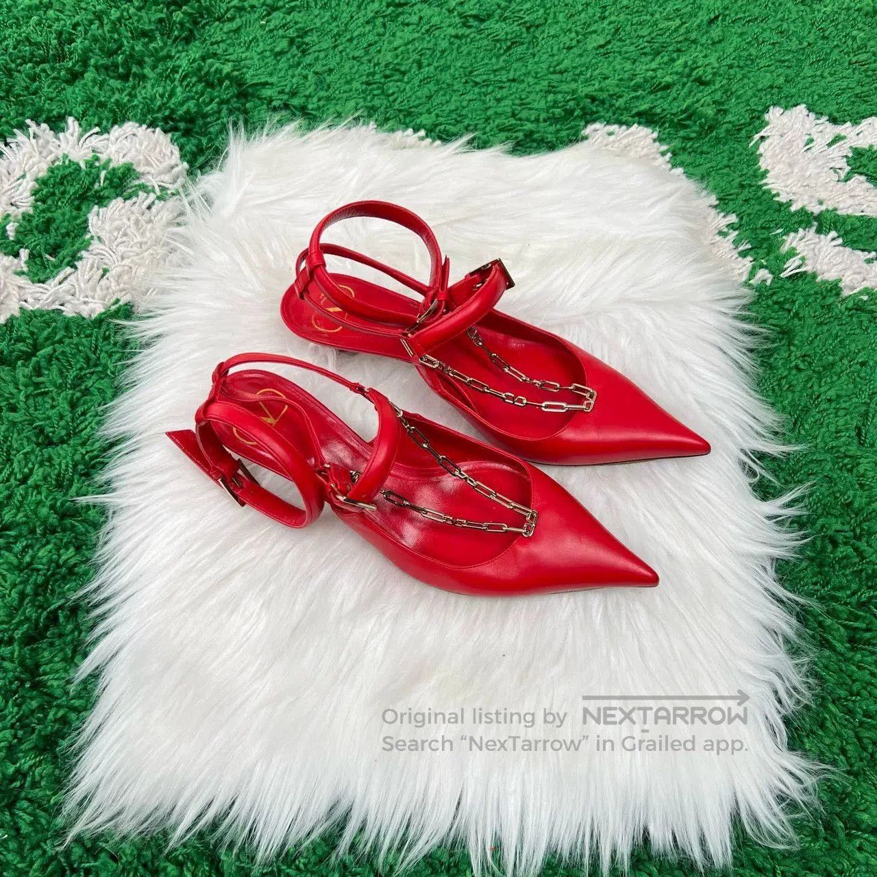 Valentino Valentino Chain Kitten Heel Sandals. Size US 4.5 / IT 34.5 - 5 Thumbnail