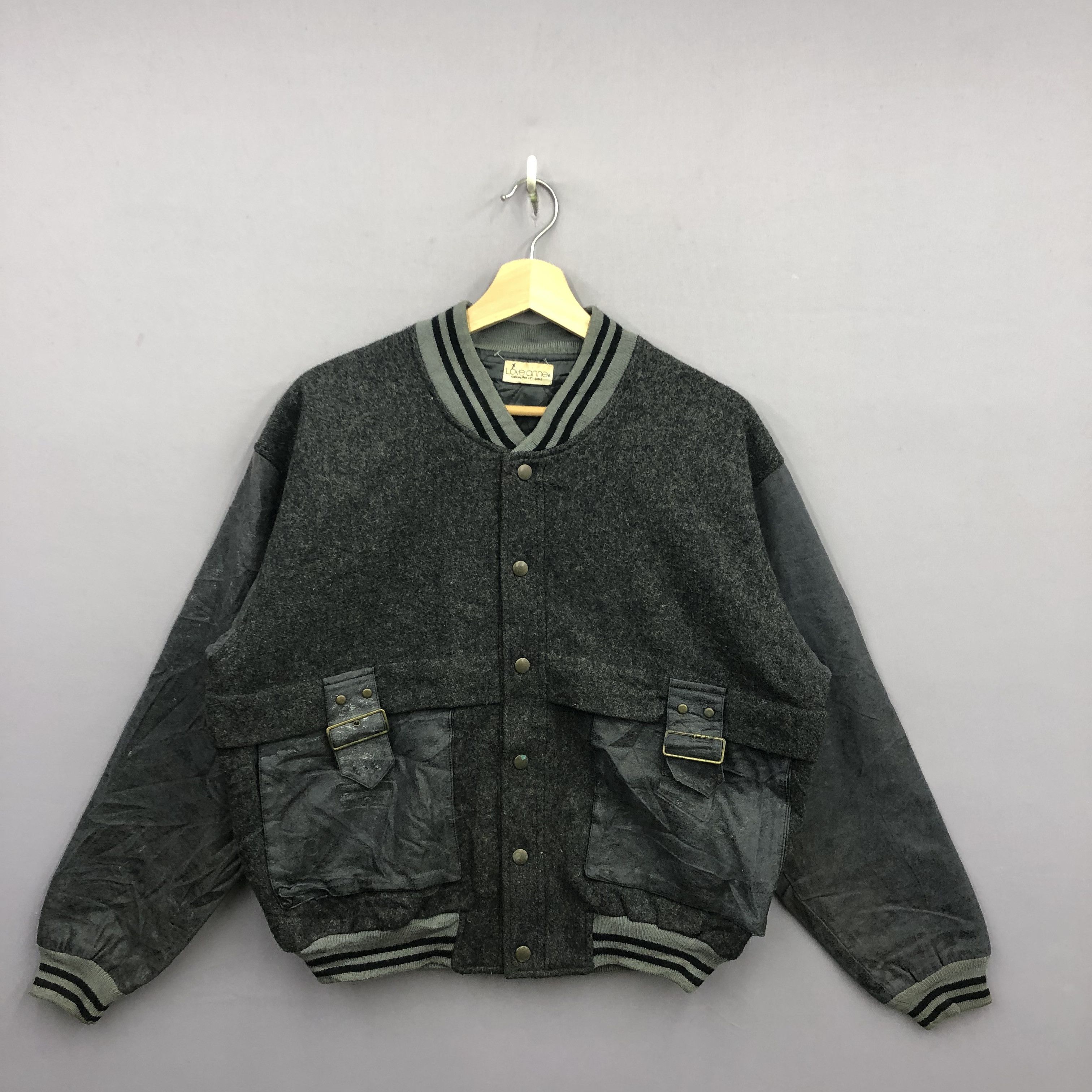 Japanese Brand Vintage 80s Love Anne Letterman Wool Varsity Bomber Jacket Size US M / EU 48-50 / 2 - 2 Thumbnail