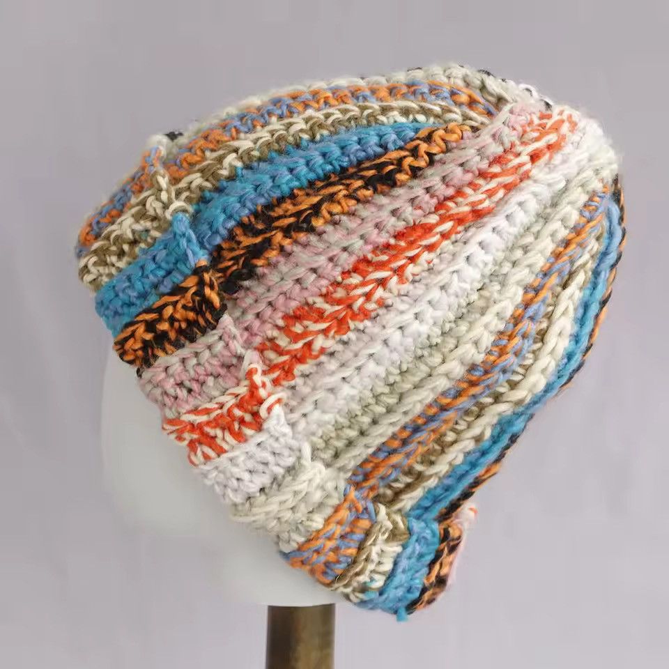 Japanese Brand Thick Knit Stripe Watch Cap – Gorpcore Size ONE SIZE - 2 Thumbnail