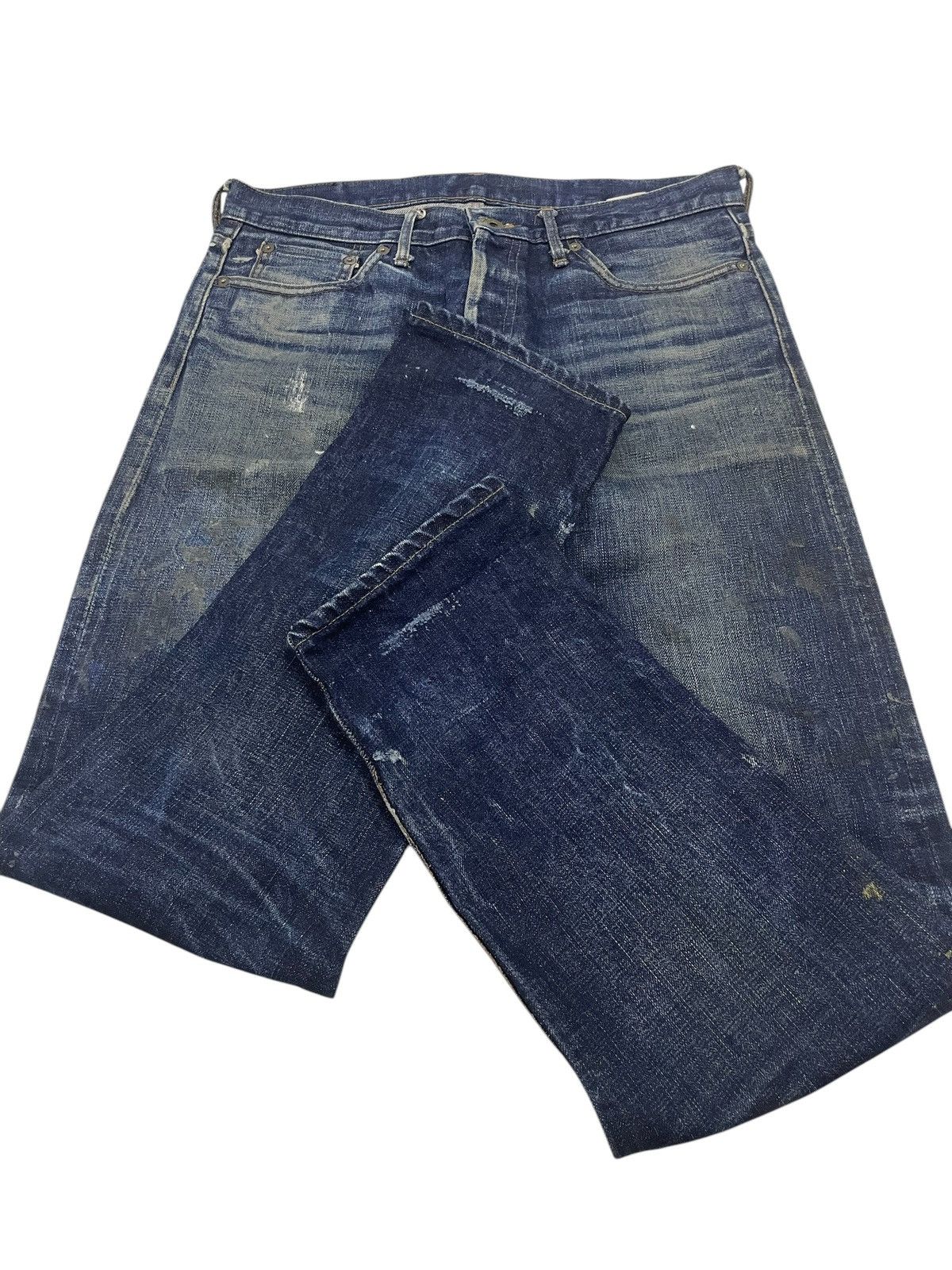 Blue Blue Japan × Japan Blue Distressed Japan Blue Jeans Selvedges Jeans Size US 32 / EU 48 - 8 Thumbnail