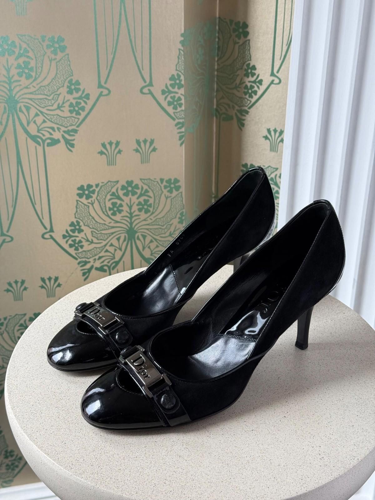 Dior Vintage Dior Monogram Black Oblique Leather Heels 39,5 / 9,5 Size US 9.5 / IT 39.5 - 1 Thumbnail