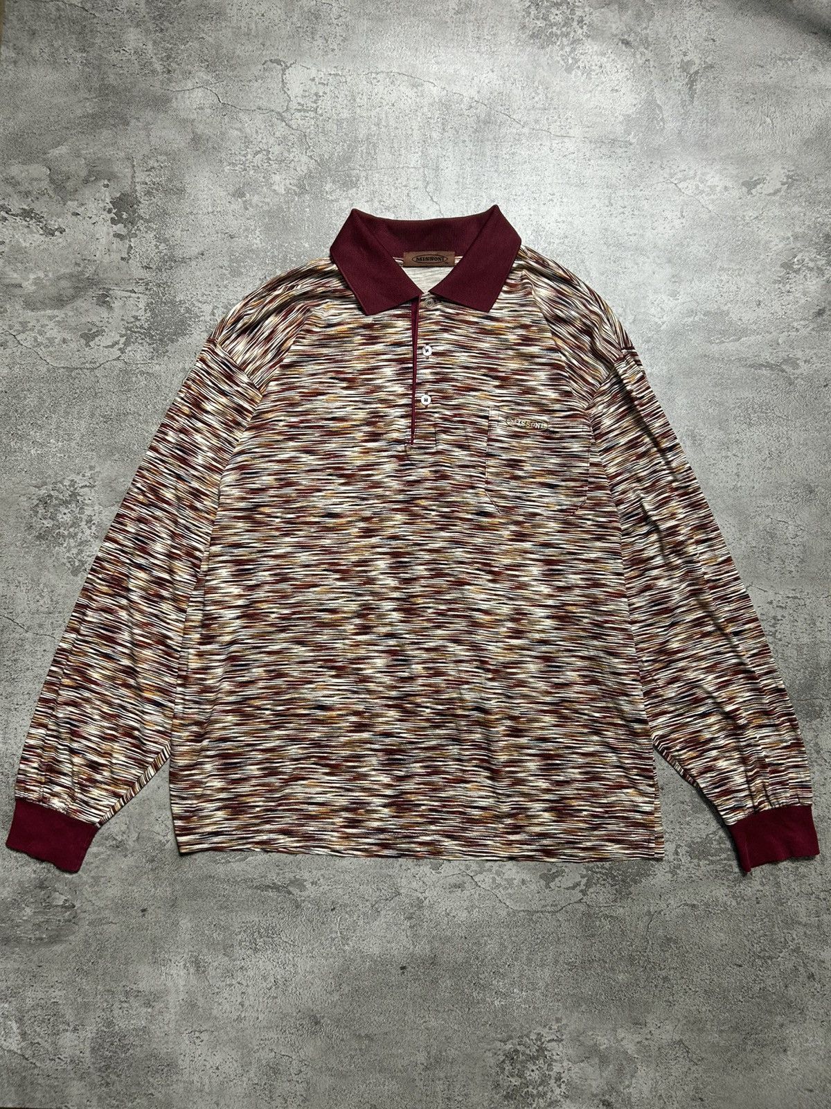 Missoni Y2K Missoni Abstract Classic Long Sleeve Polo Shirt Size US L / EU 52-54 / 3 - 1 Thumbnail