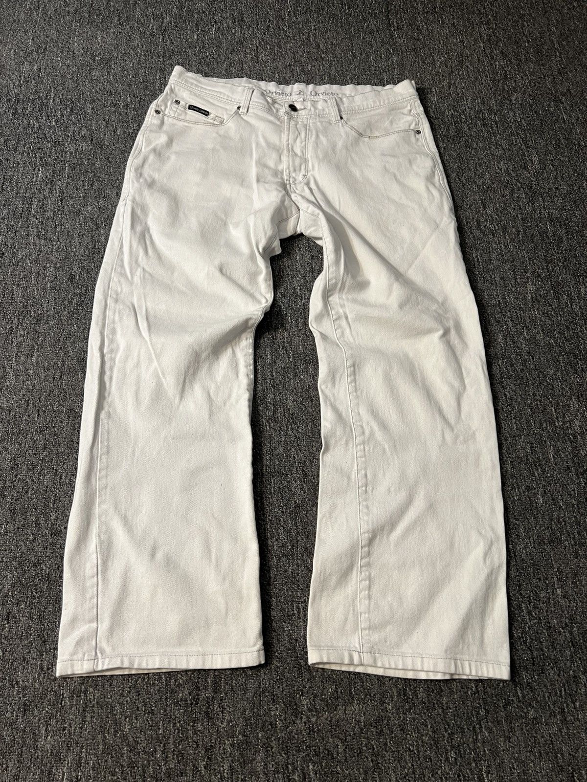 Japanese Brand × Vintage White baggy denim Size US 34 / EU 50 - 1 Thumbnail
